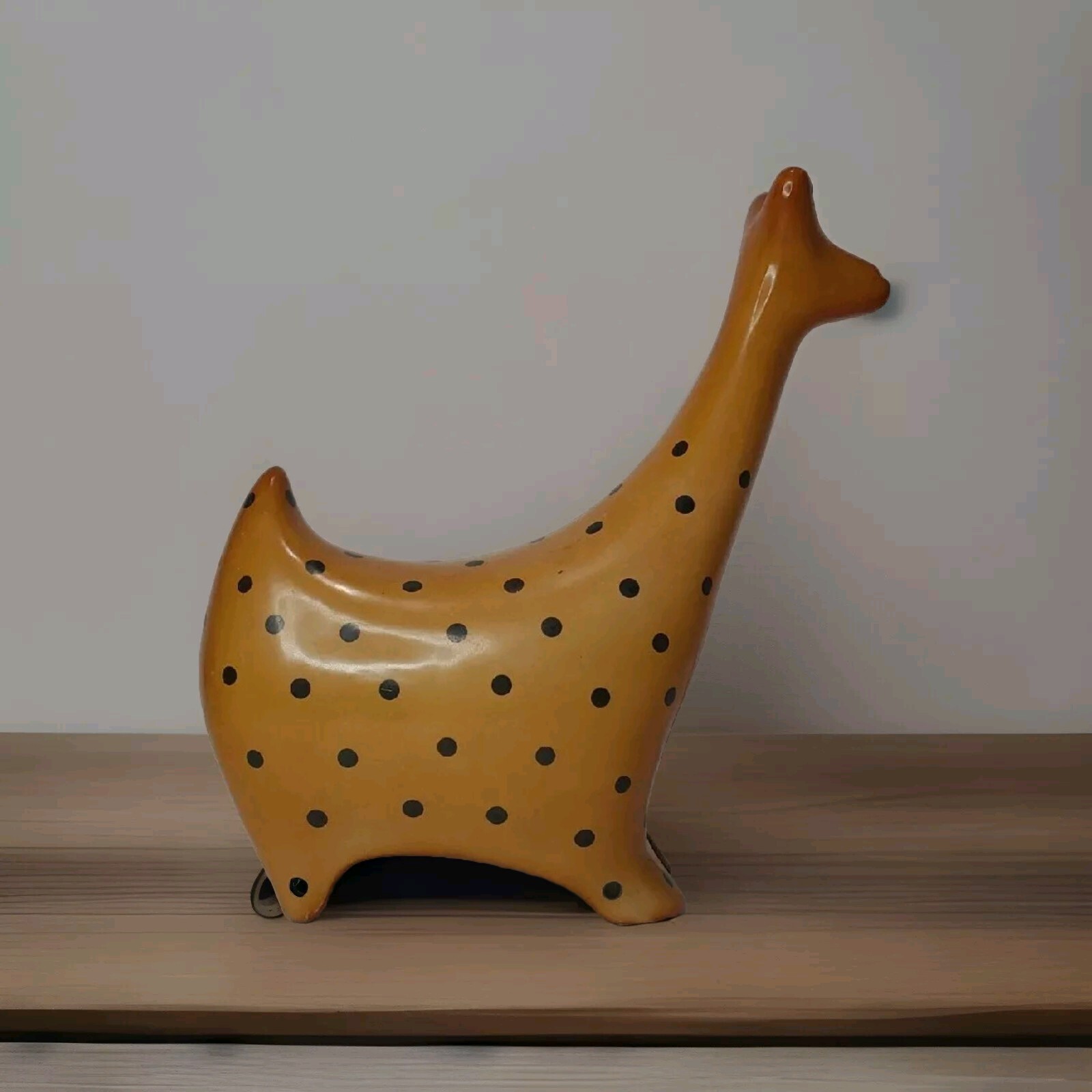 Peruvian Pottery Llama by Genaro Paz C Ceramic 10″ Signed Made in Peru FOLK