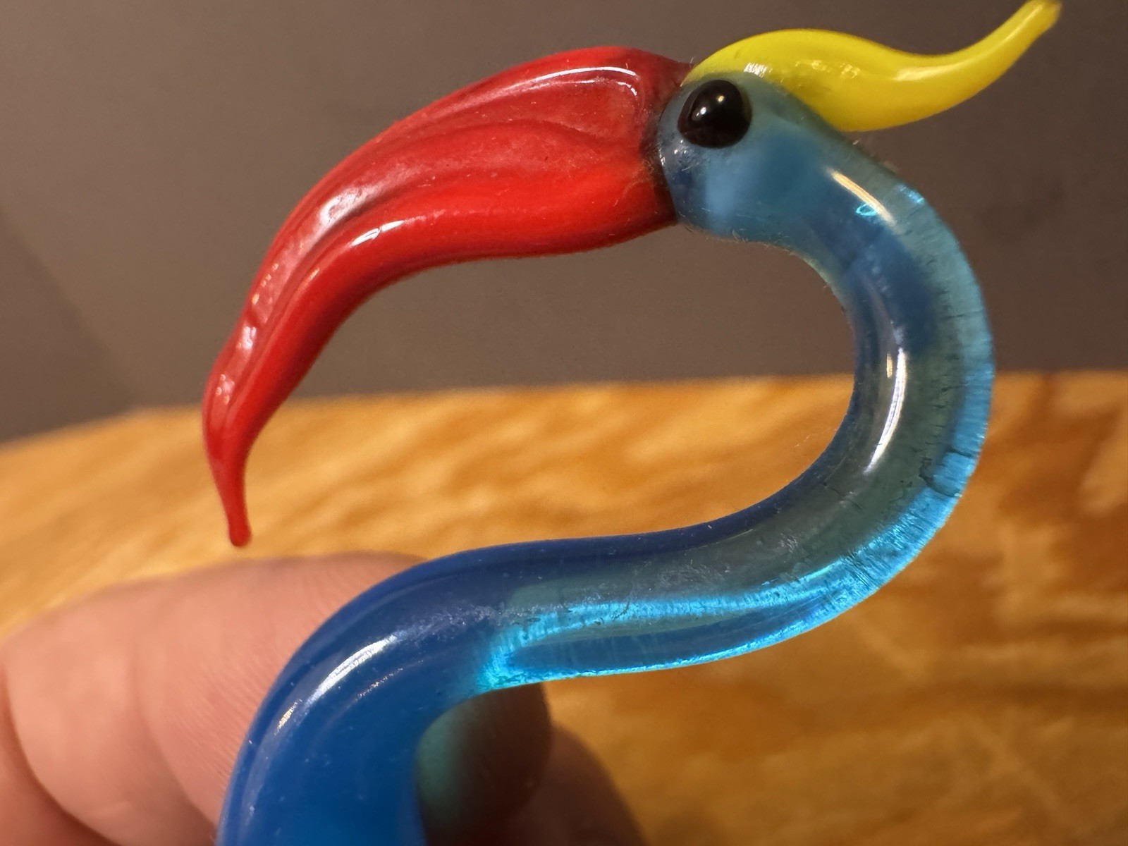 Vintage MCM Glass Shore Bird Figurine Pelican Stork Heron blown