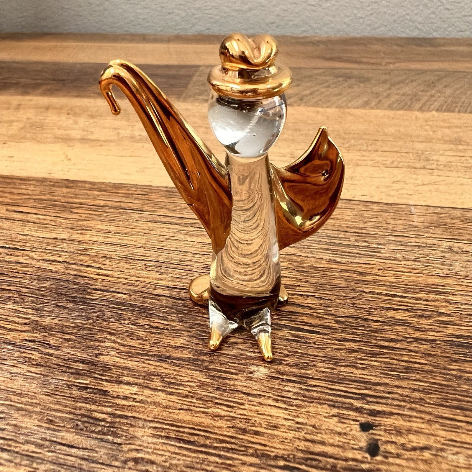 Hand Blown Glass Penguin w Guild Gold