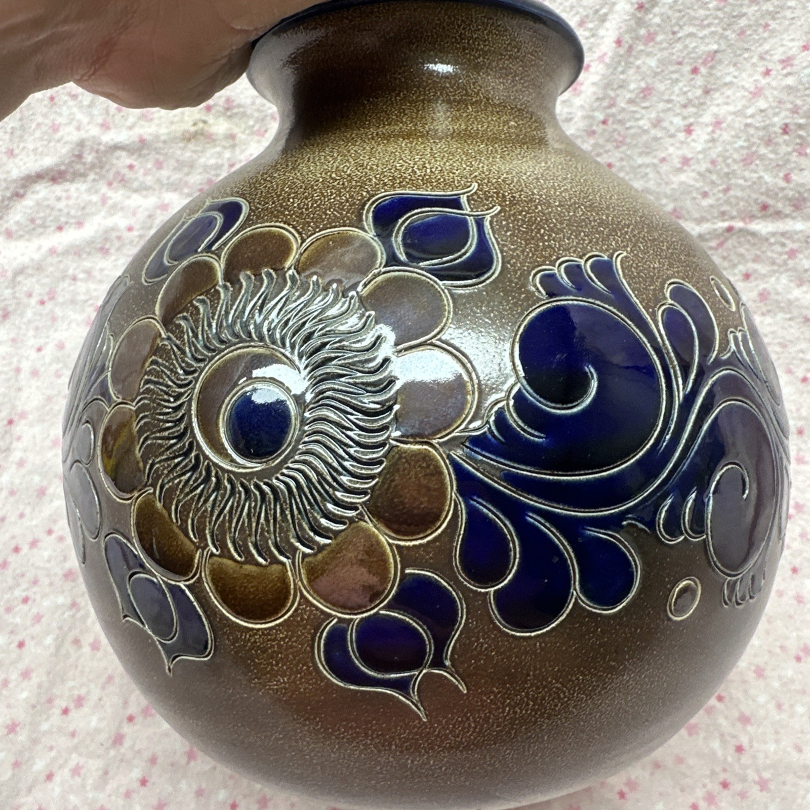 Paul Kruft German Salt Glaze Stoneware Vase – Handarbeit 1987