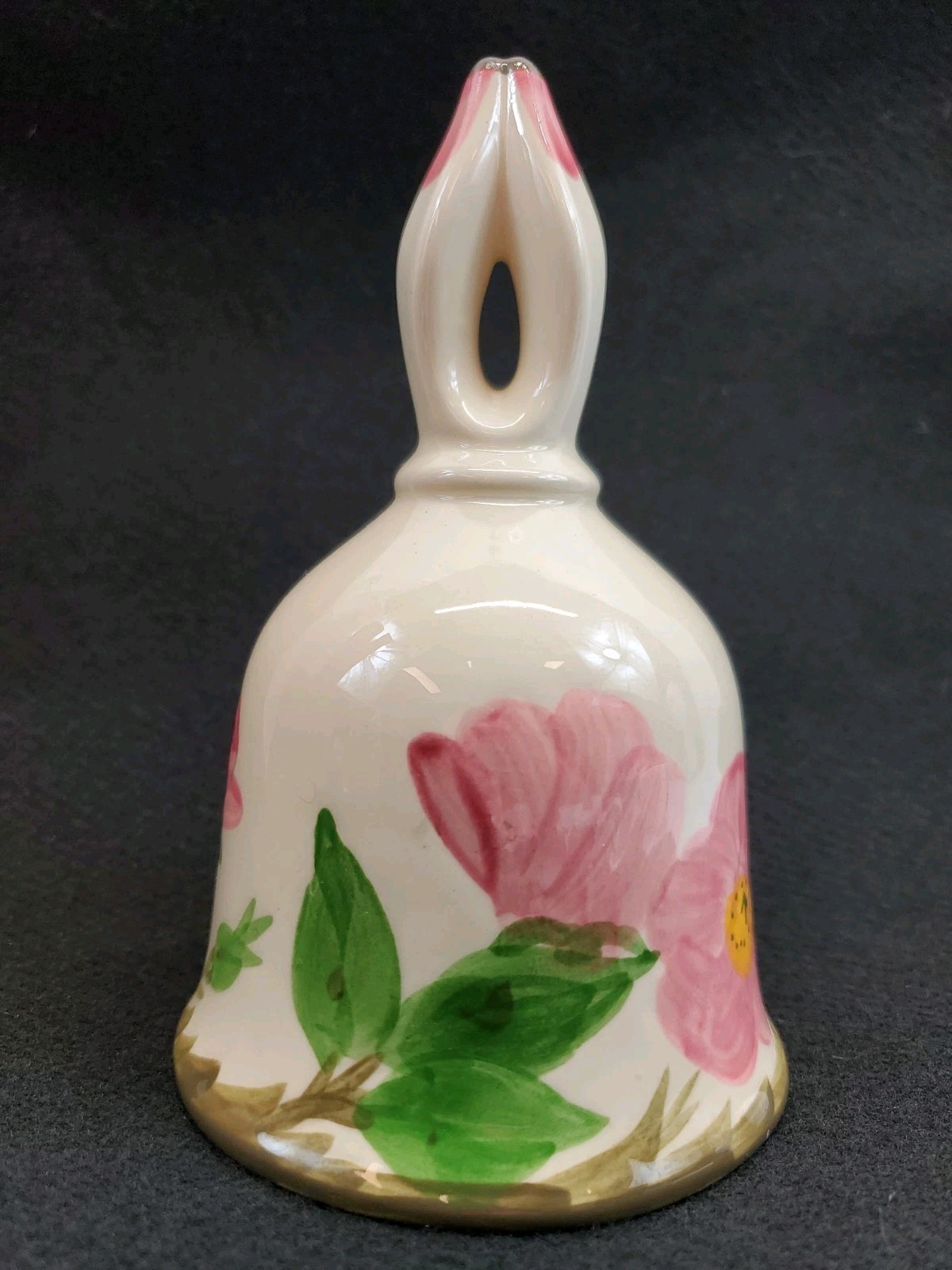 VTG Franciscan Desert Rose Porc. Dinner Bell Stamped Flying F 6” Granny Cottage