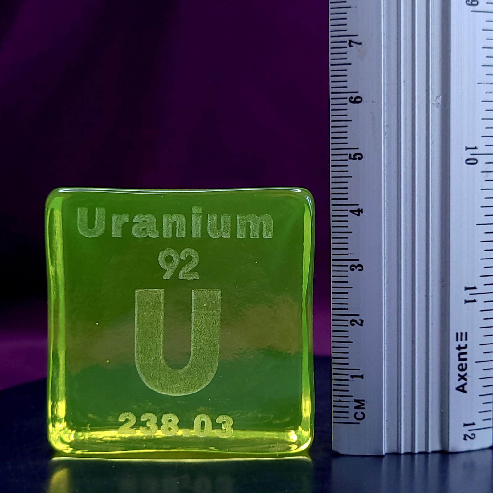 Uranium Glass Element Block Periodic Table Vaseline Glass Collectible Decor