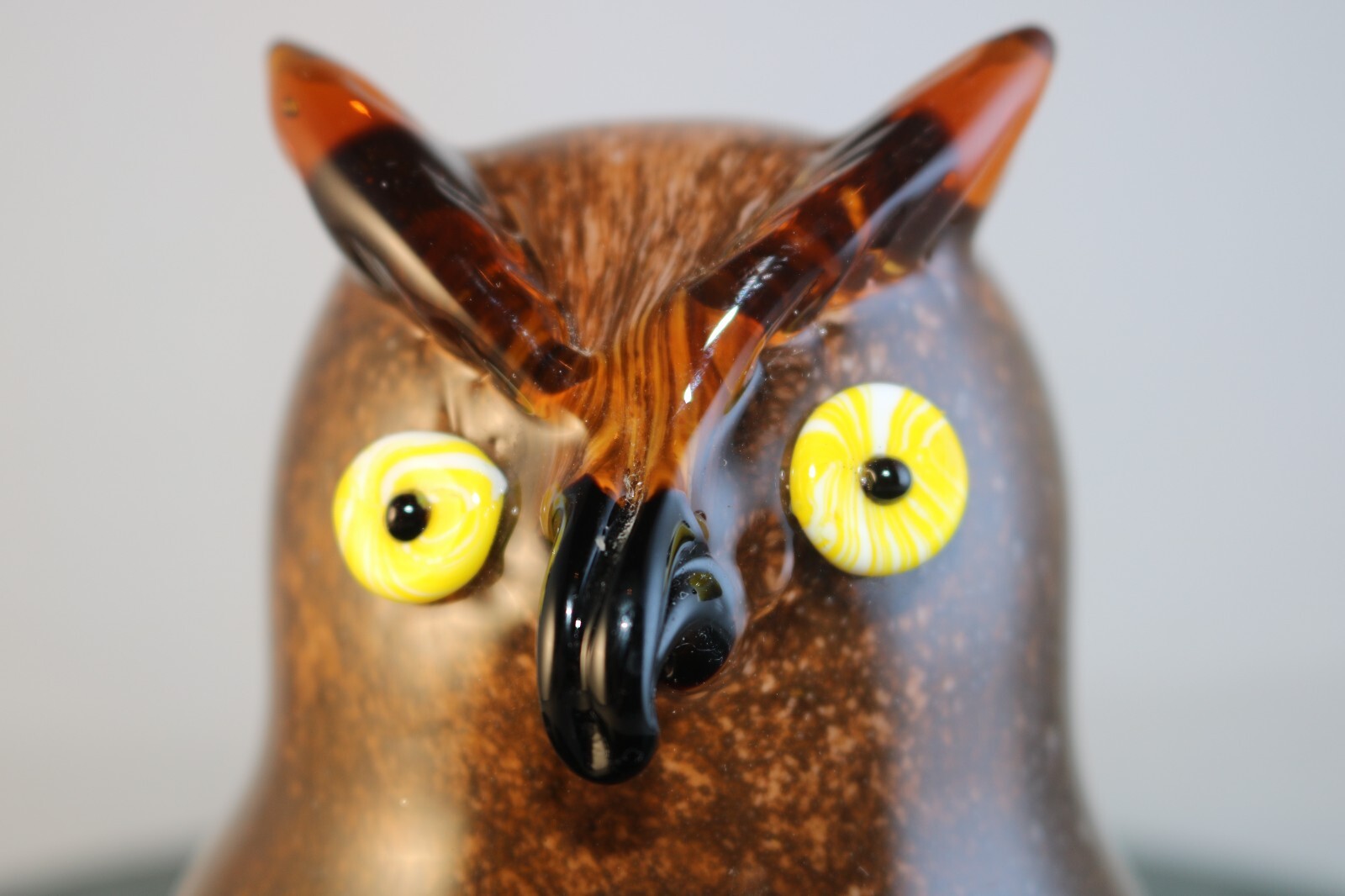 Hand Blown Art Glass Owl Figurine – Paperweight 4.5” Tall – 2.4 Pounds