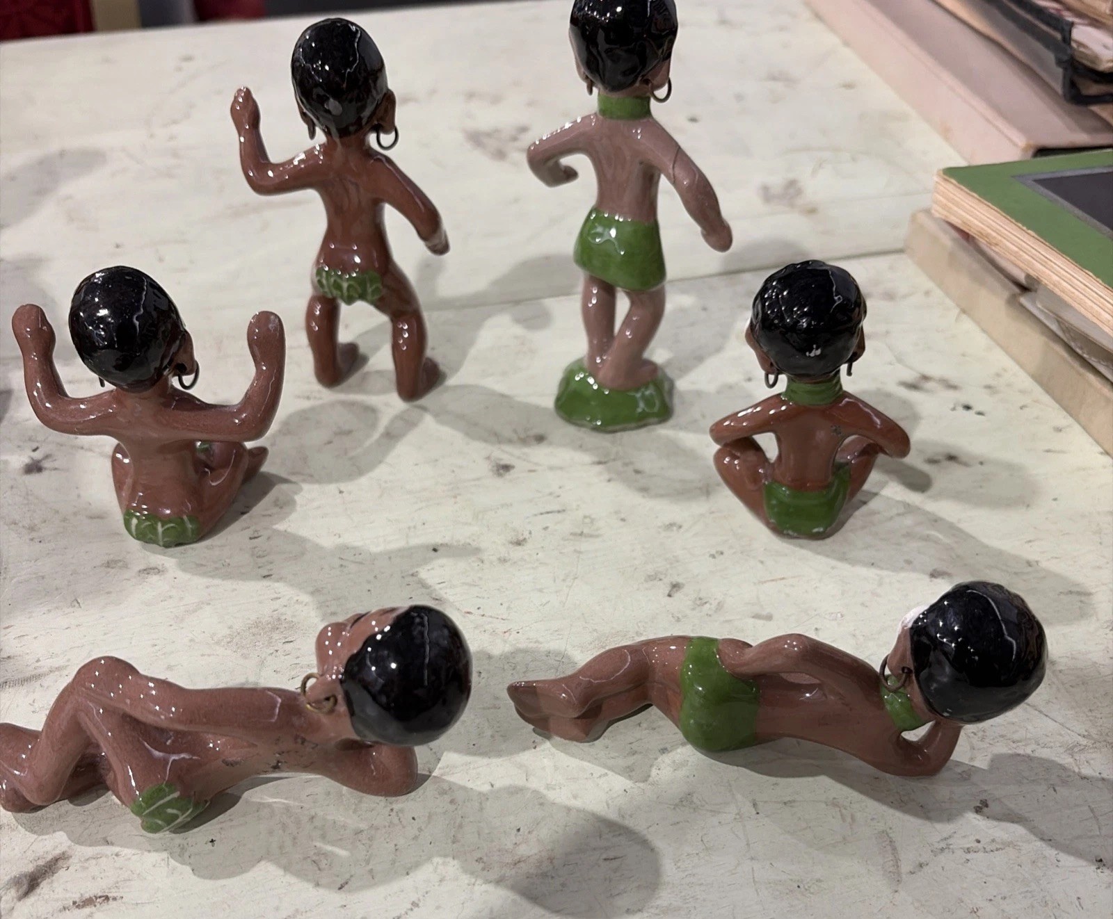 California Gilner Pottery Pixie Happy Cannibal 1950’s (6 ) Hawaiian Polynesian