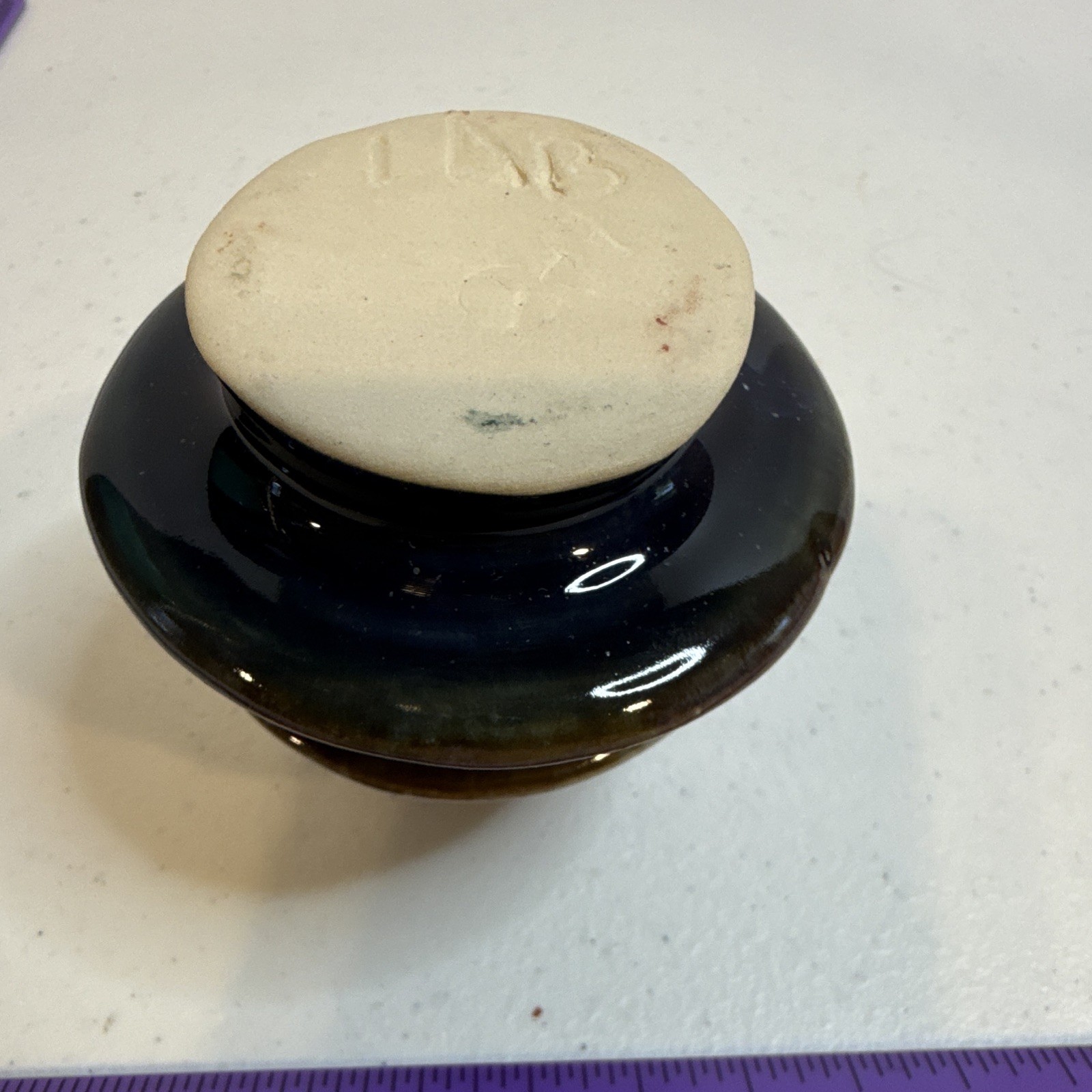 Studio Pottery Inkwell or candleholder