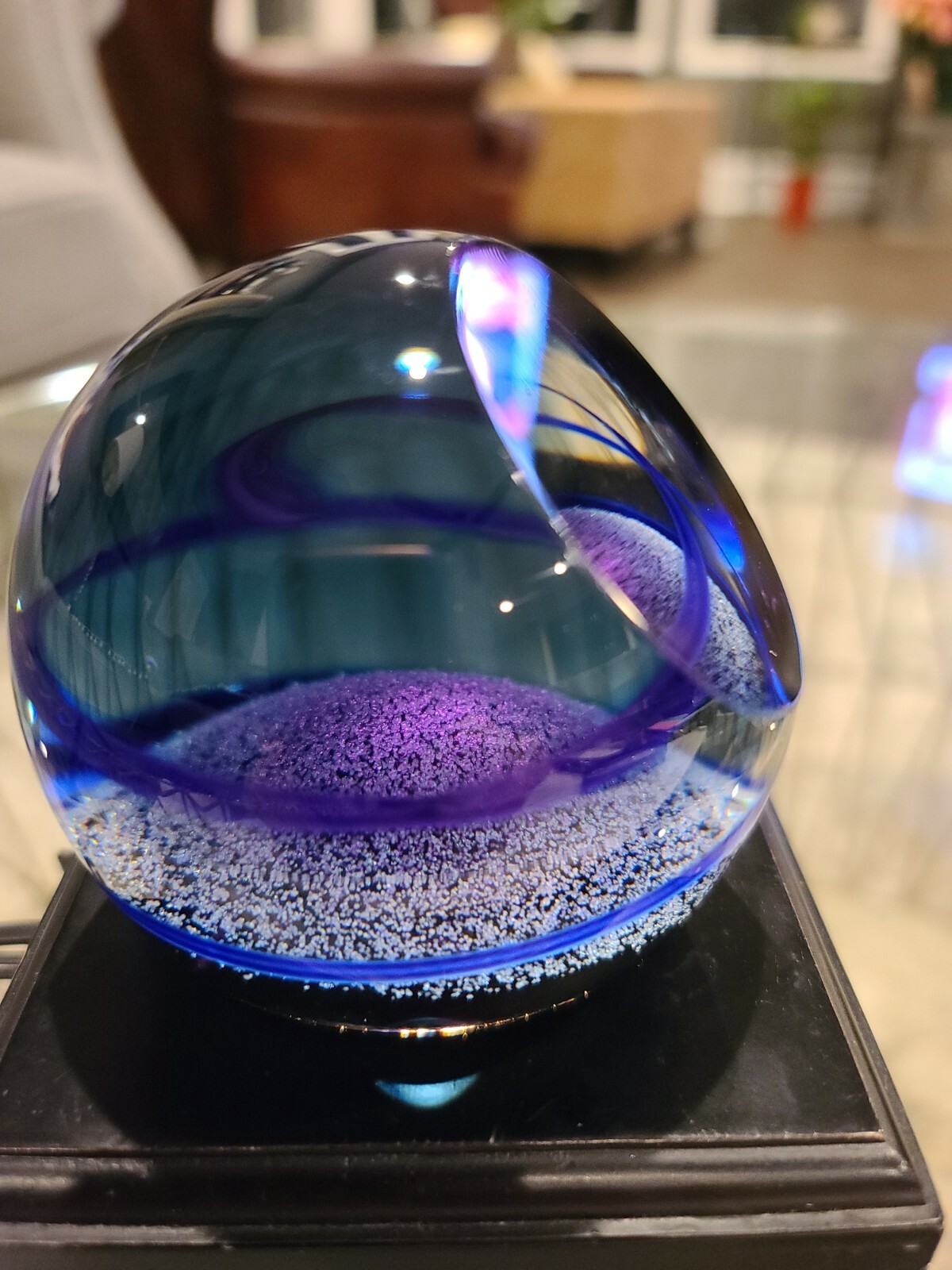 CAITHNESS PAPERWEIGHT BLUE SPIRAL #399/750
