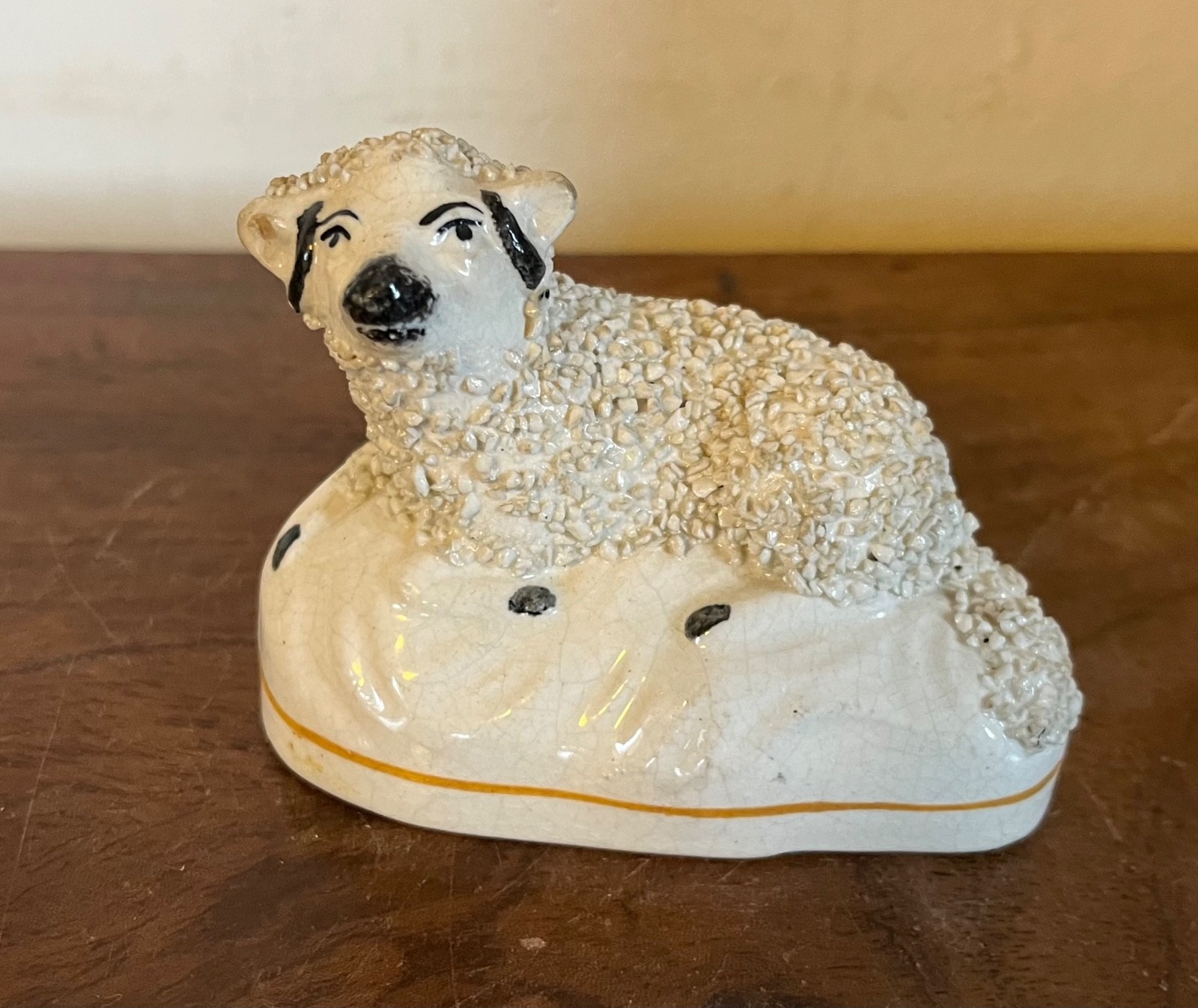 Antique 19th c. English Regency Staffordshire Figure of a Sheep