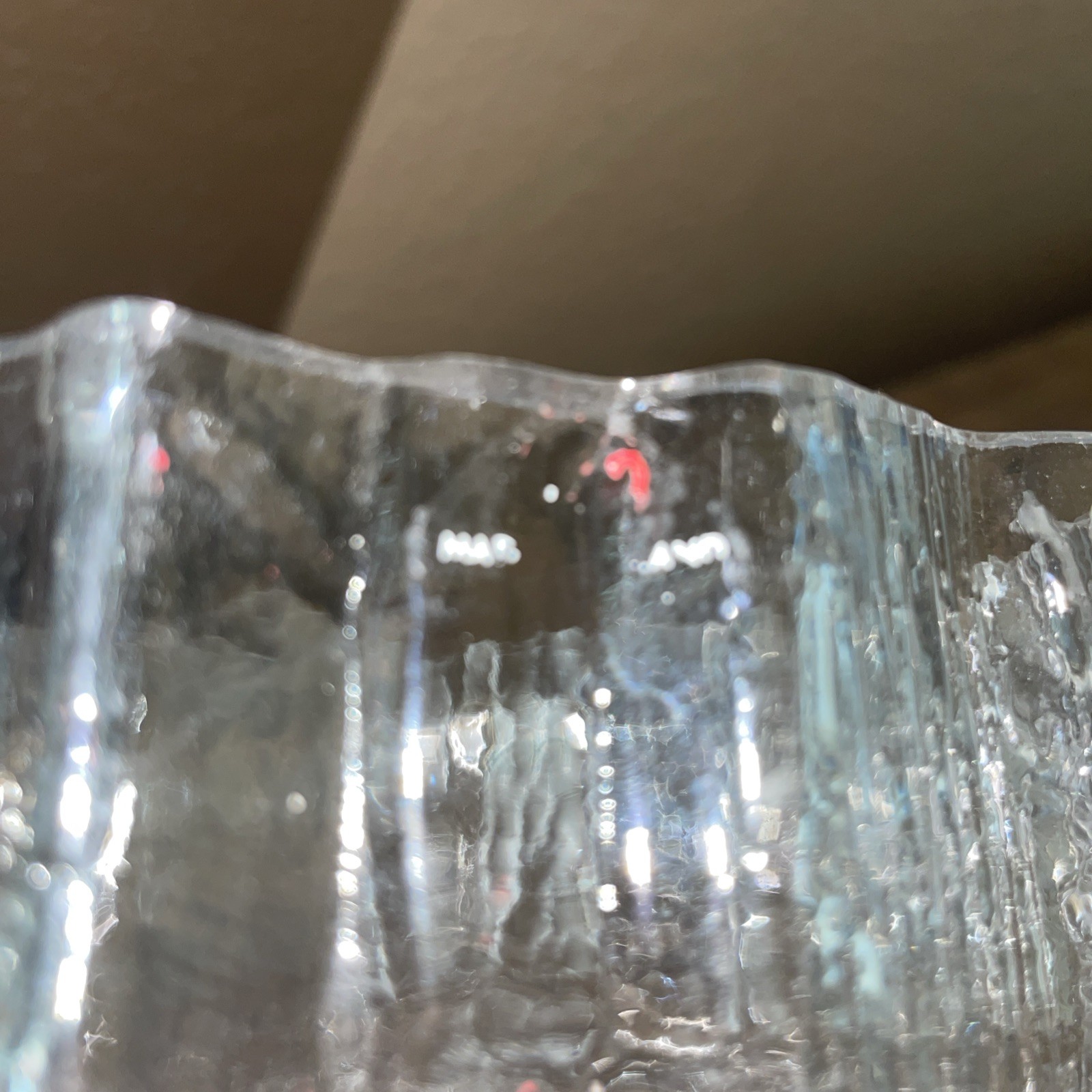 Art Glass Vase Textured Glass Heavy Ittalia Vintage 6.25”