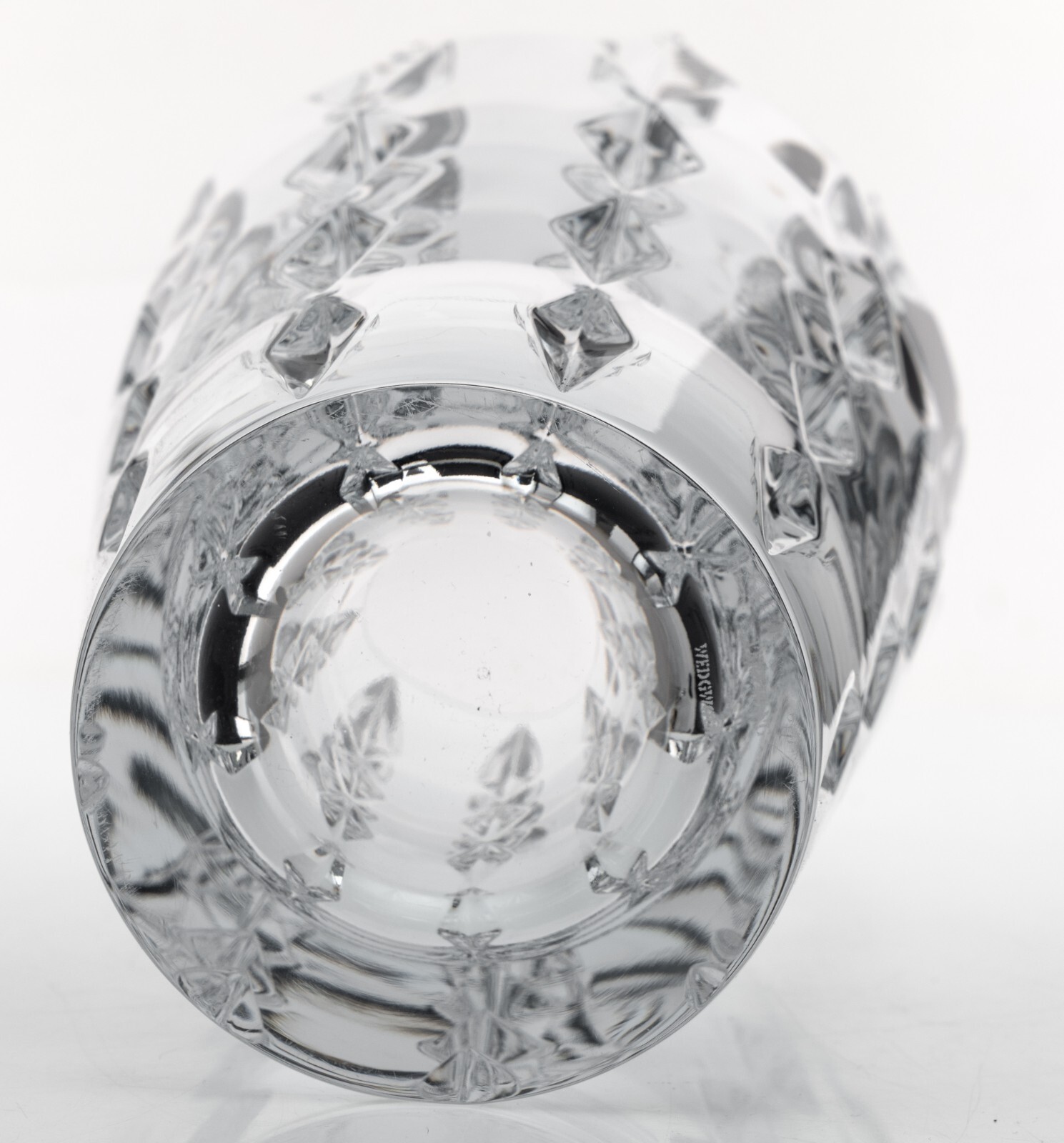 Wedgwood Vera Wang Crystal Peplum Vase Large Heavy 10.5in 9.5lbs Used VG