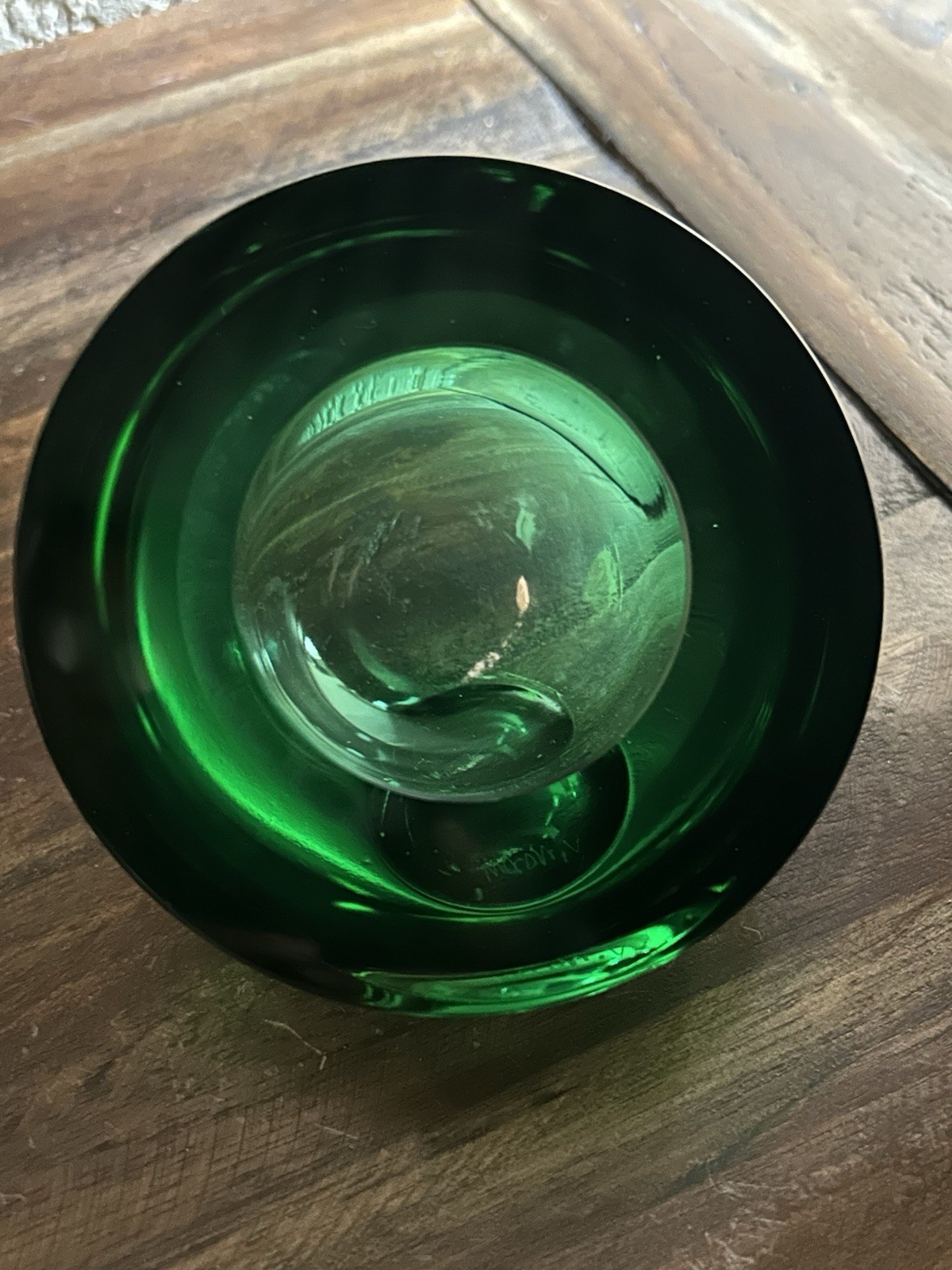 V. Nason & C. Murano Glass Ashtray With Murano Clock Insert