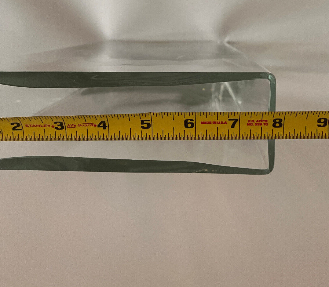 HEAVY 16″ x 8″ Wide Rectangular Thick Clear Glass Elegant Vase Weighs 8 Lb 13 Oz