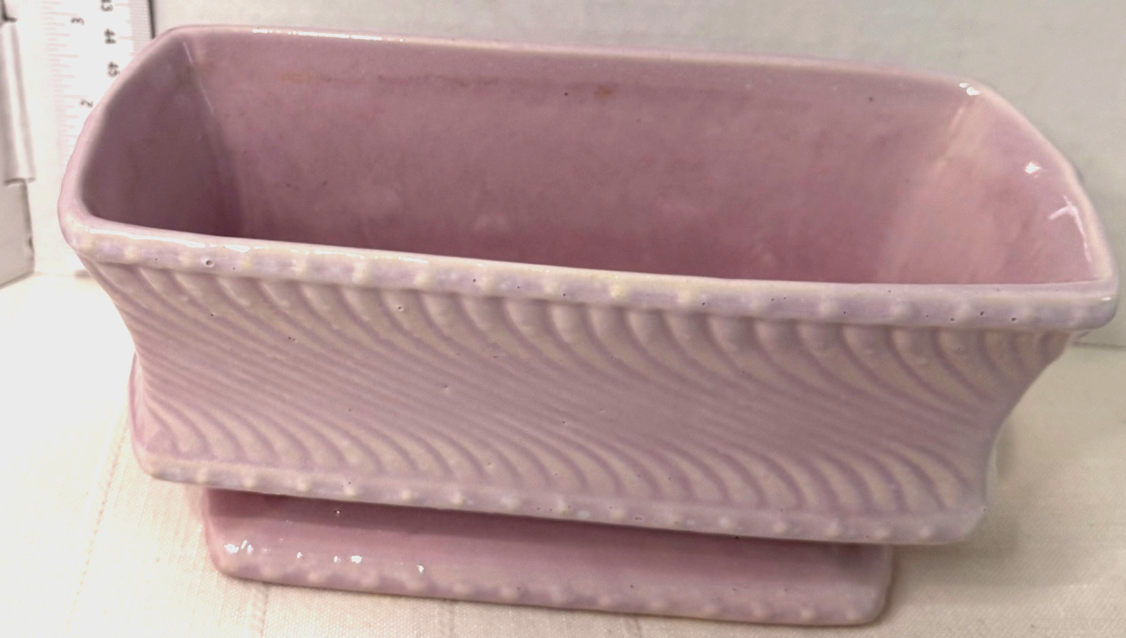 Vintage McCoy Pottery Pink Rectangular Planter Swirl Design SEE PHOTOS EUC