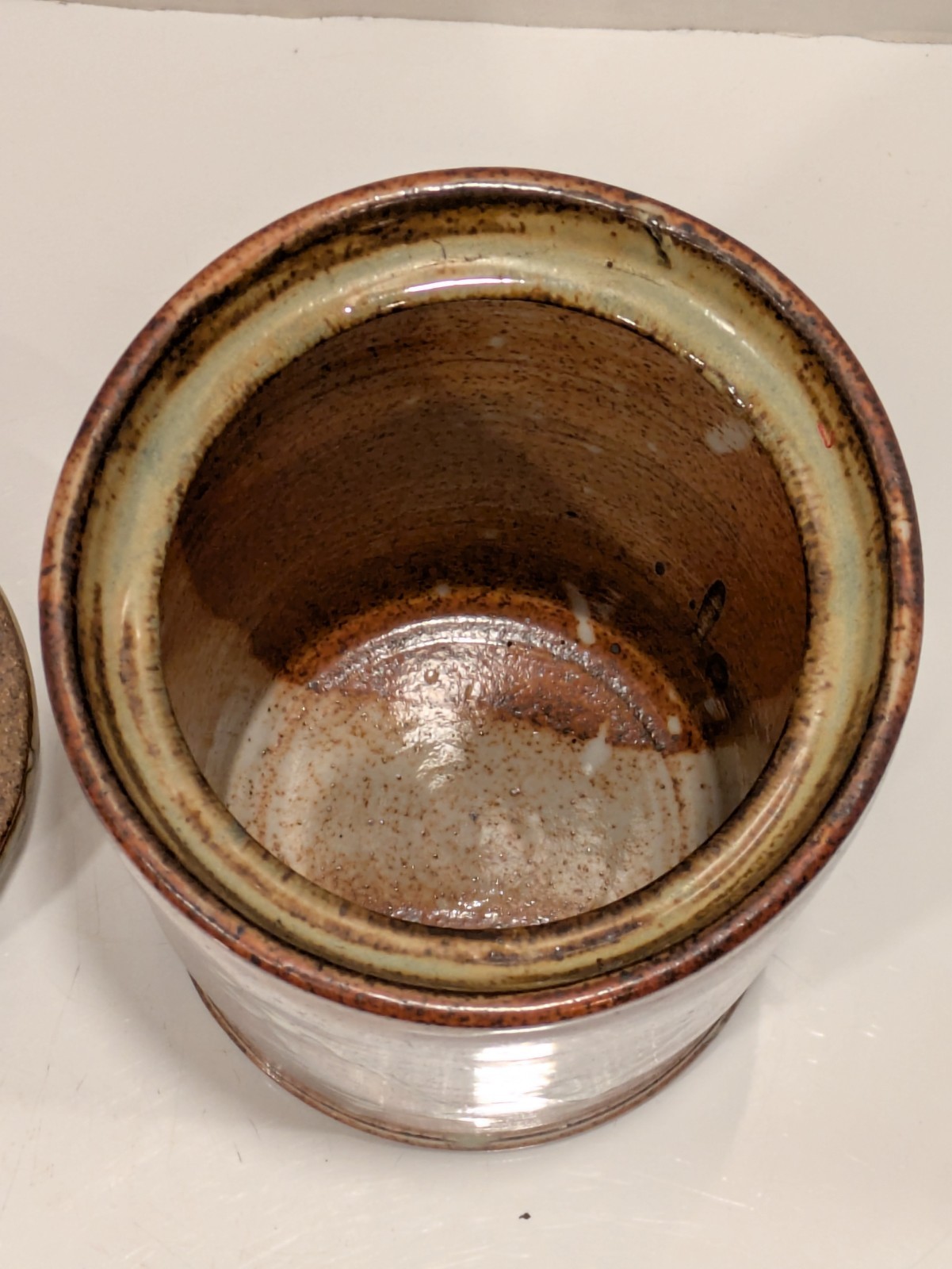 Pottery Lidded Vessel Artist Signed With Chops Studio American Ceramic