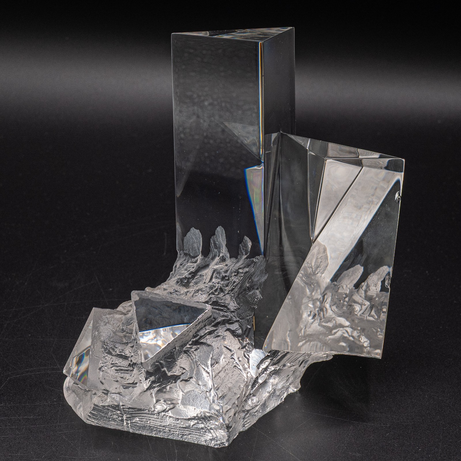 DAMAGE- Steuben Glass Crystal “Prism Crystal” #1133 Figurine 7 3/8″ David Dowler