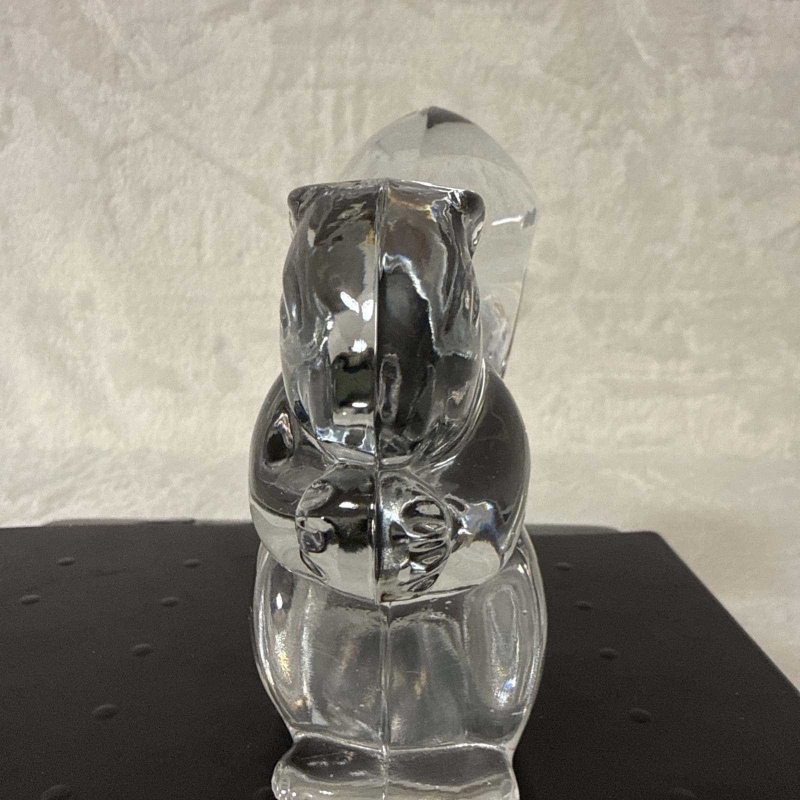 New Martinsville Viking Glass Squirrel Paperweight Clear MCM 4.5”H 1lb 6oz
