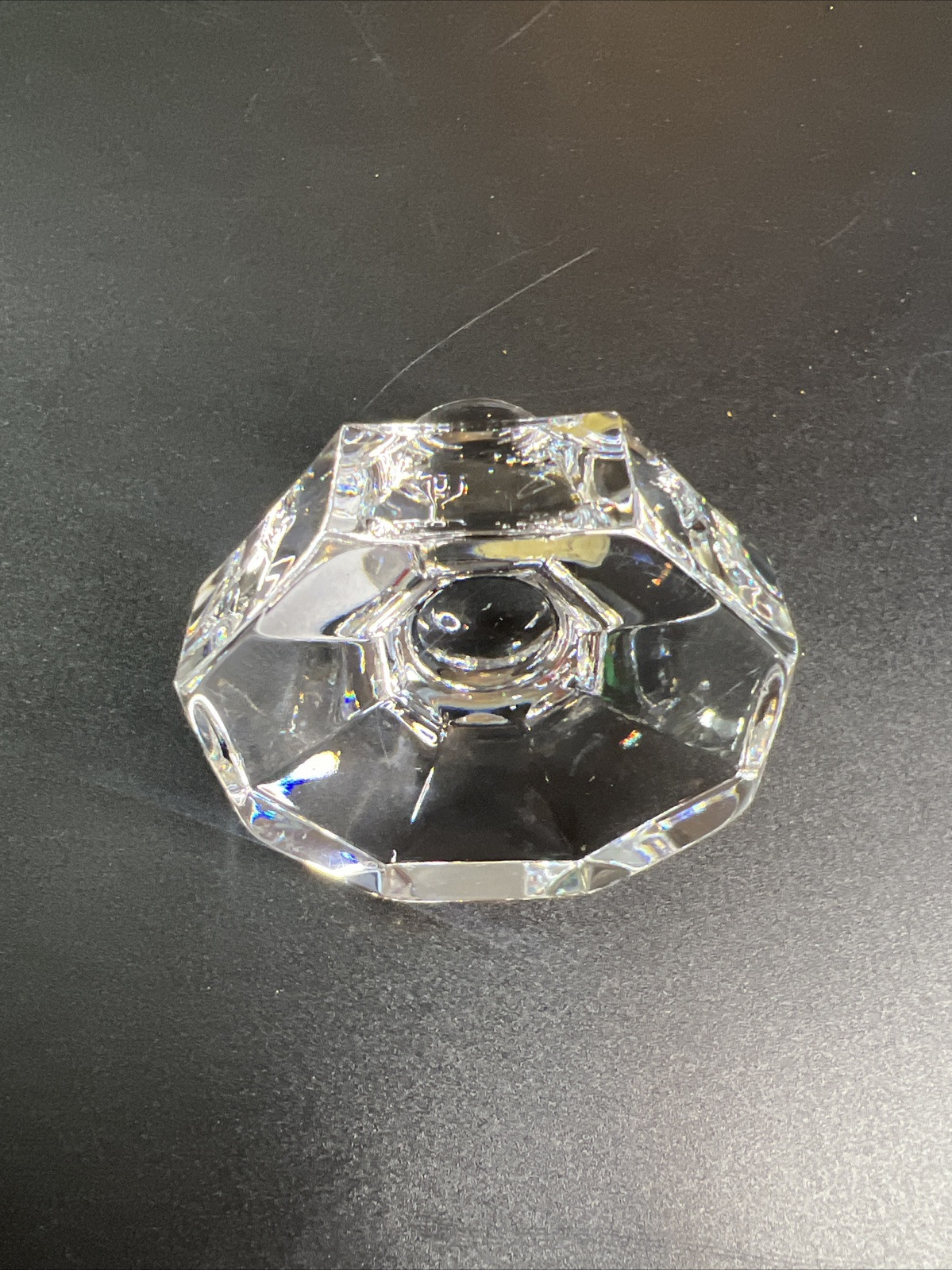 Dazzling Atlantis Paperweight Octagon Crystal Handblown&Cut Portugal a