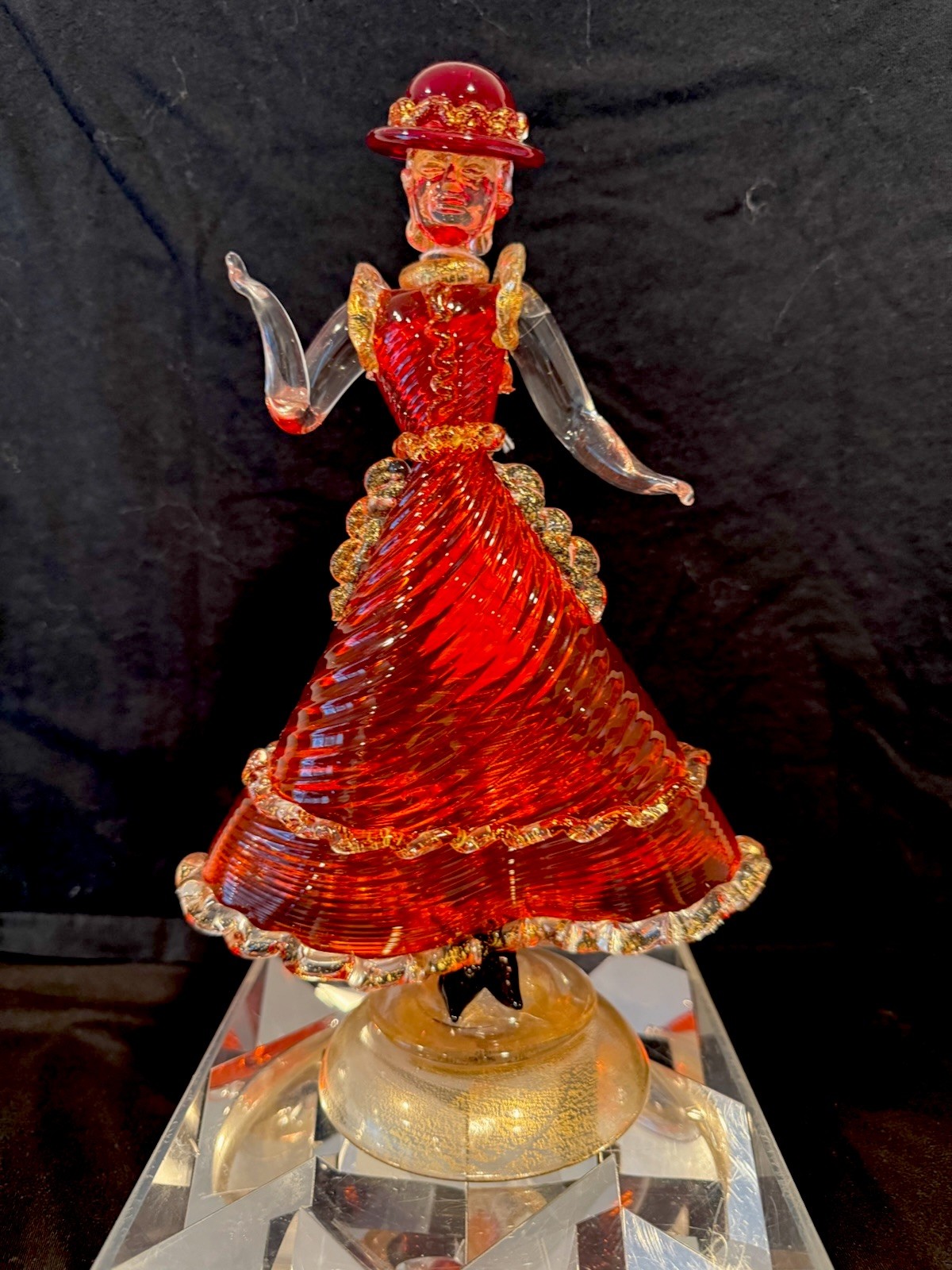 C50s Murano Glass figurine Woman Dancer Barovier & Toso Figure figurine Label