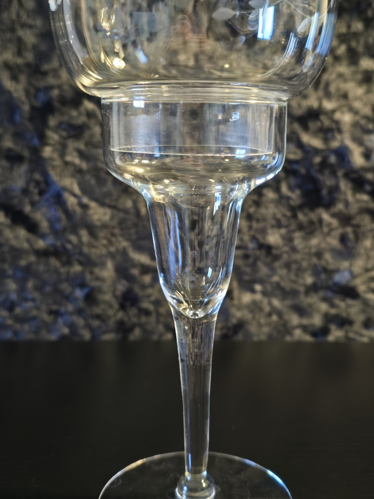 Vtg Princess House HERITAGE Etched Cystal 12″ Stemmed Hurricane Candle Holder