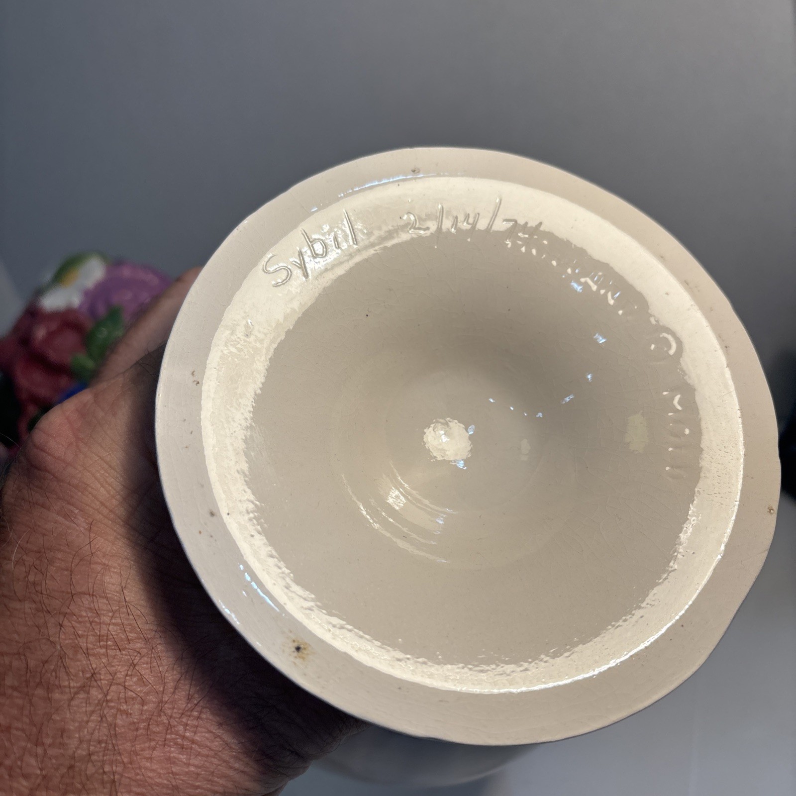 Holland Mold Vintage Ceramic Flower Vase 13” Signed By Artist and dated 1974
