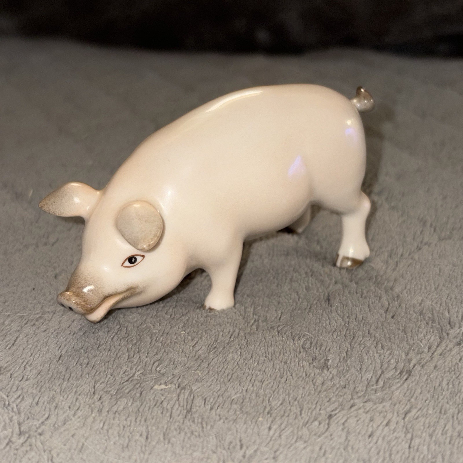VTG Herend Pig Pink 15301 Figure Stamped Hallmark Mint 95 Hand Painted Porcelain