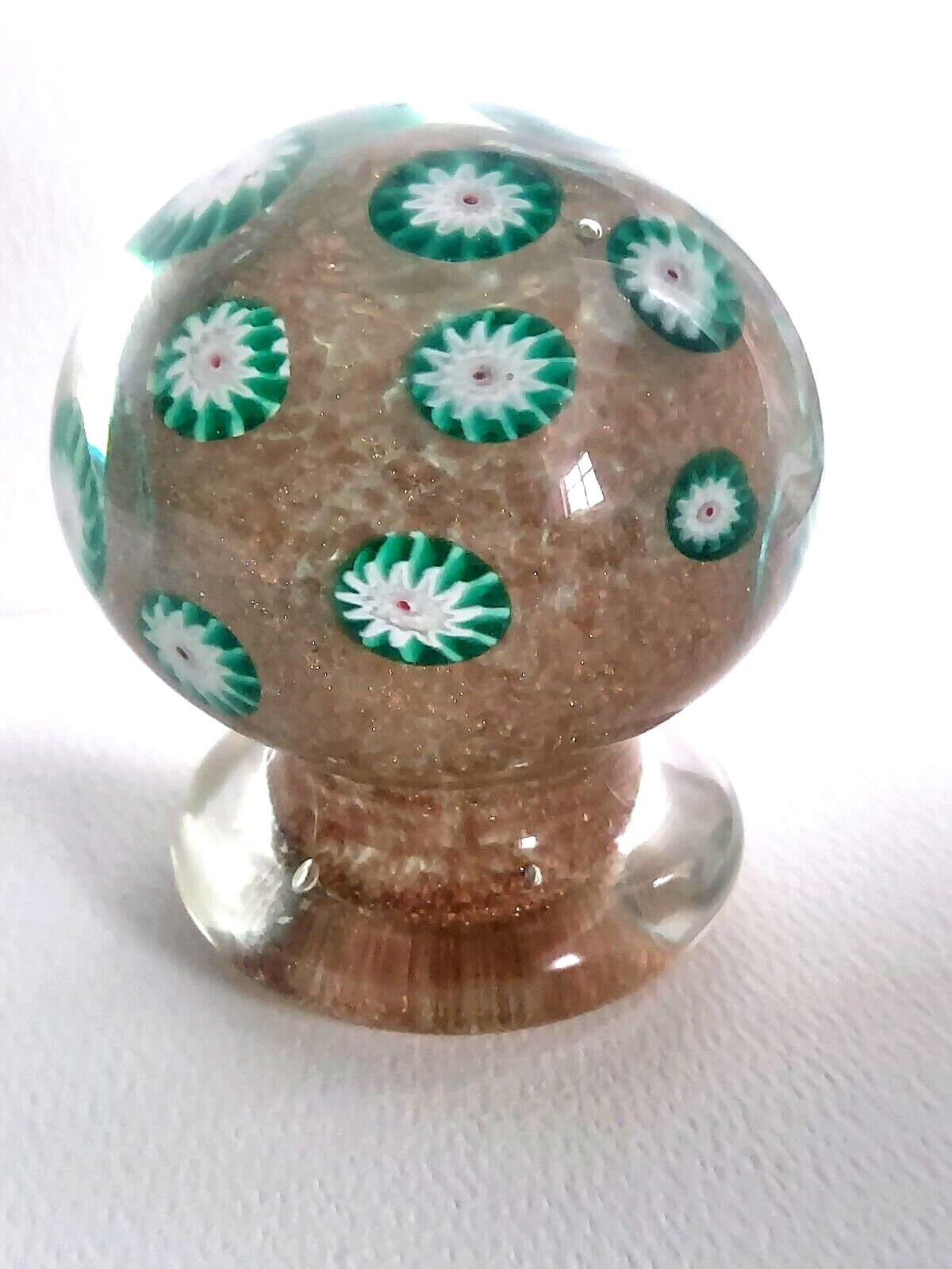 Vintage MURANO millefiori Cane Work ART GLASS PAPERWEIGHT Toso? Italy