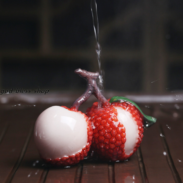 home table decoration resin tea pet color change fruit Litchi chinensis leechee
