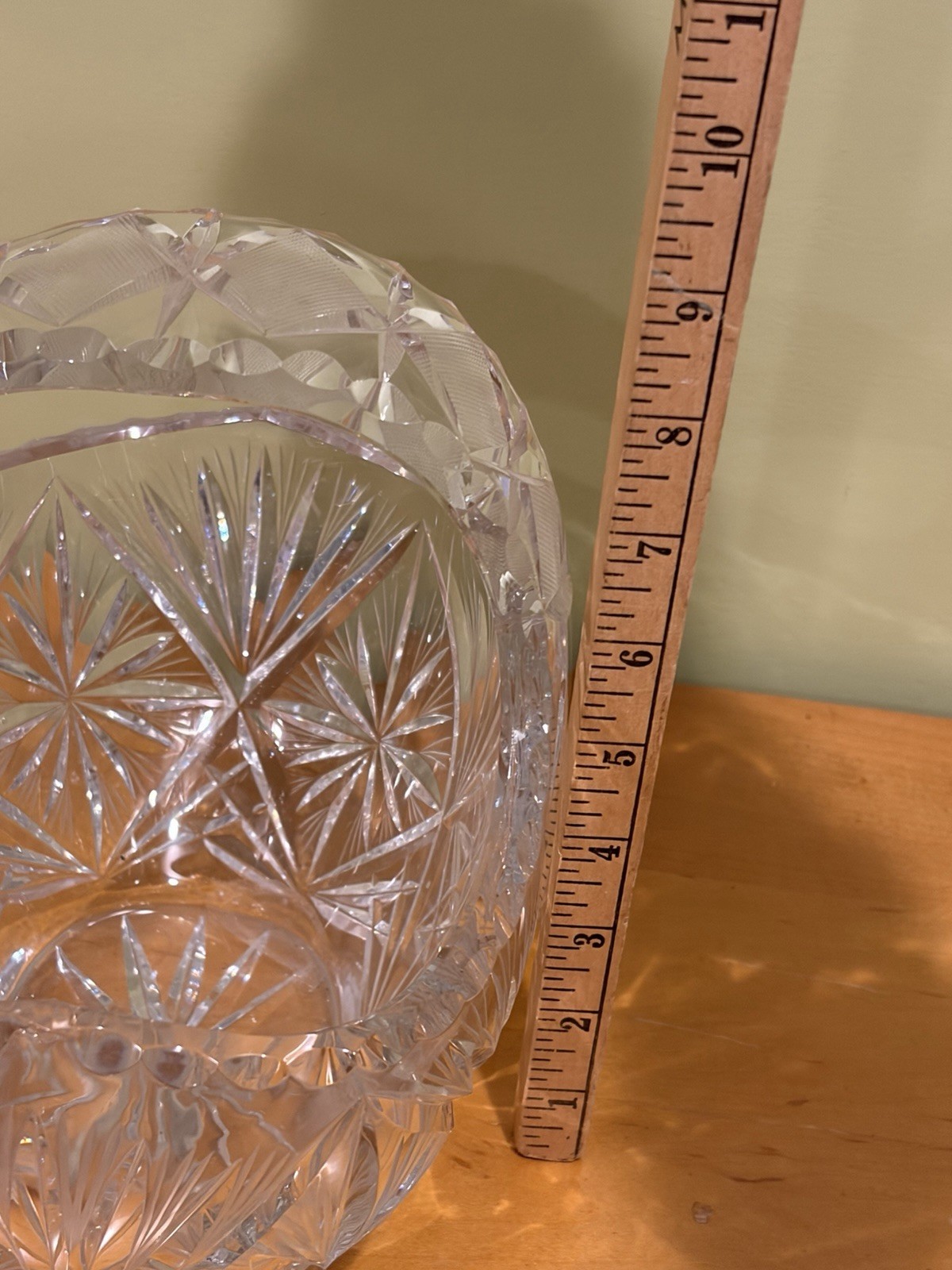 Antique Crystal Basket Bowl American Brilliant Cut Beautiful and Heavy 5.5 lbs