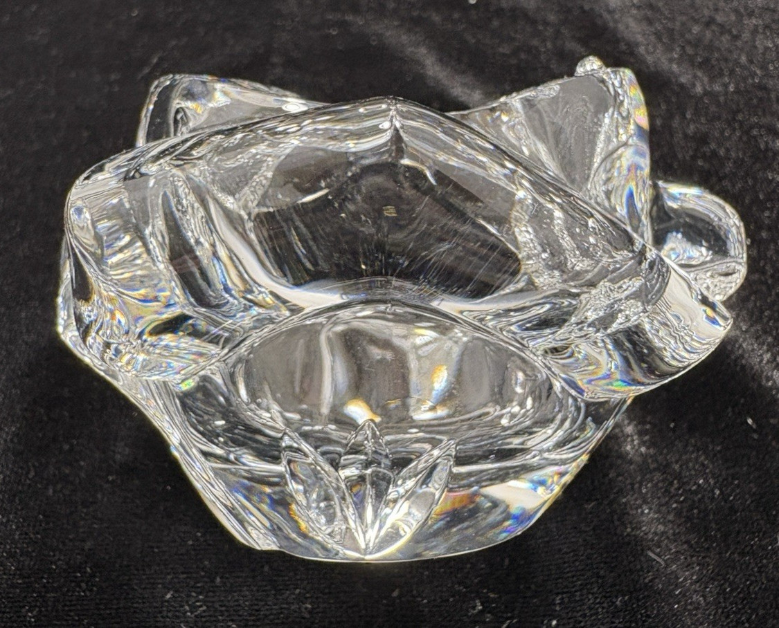Vintage Waterford Crystal Rose Flower 2.25 in Votive Candle Holder