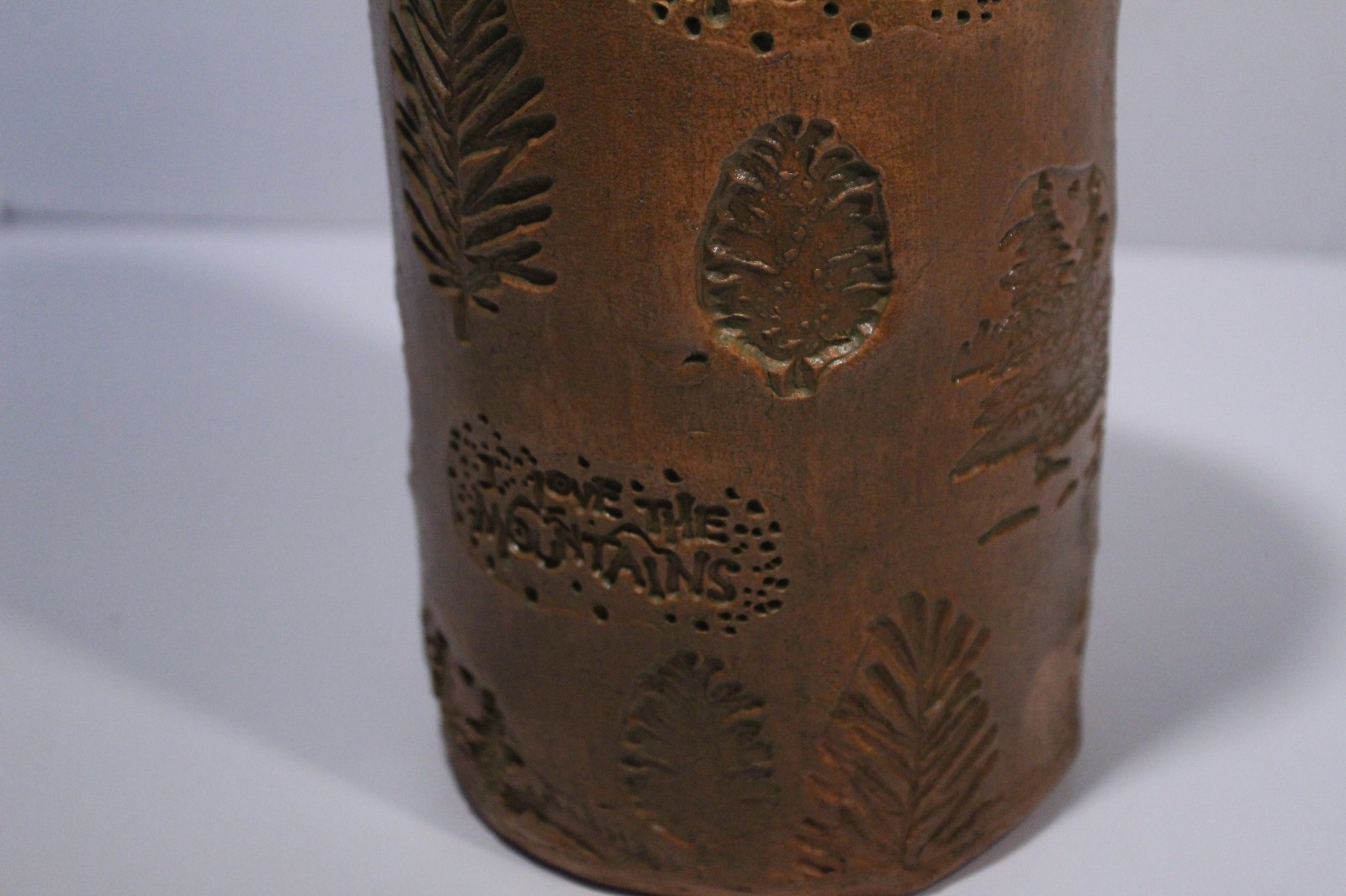 I love the mountains pottery vase 5” Diameter X 10” High