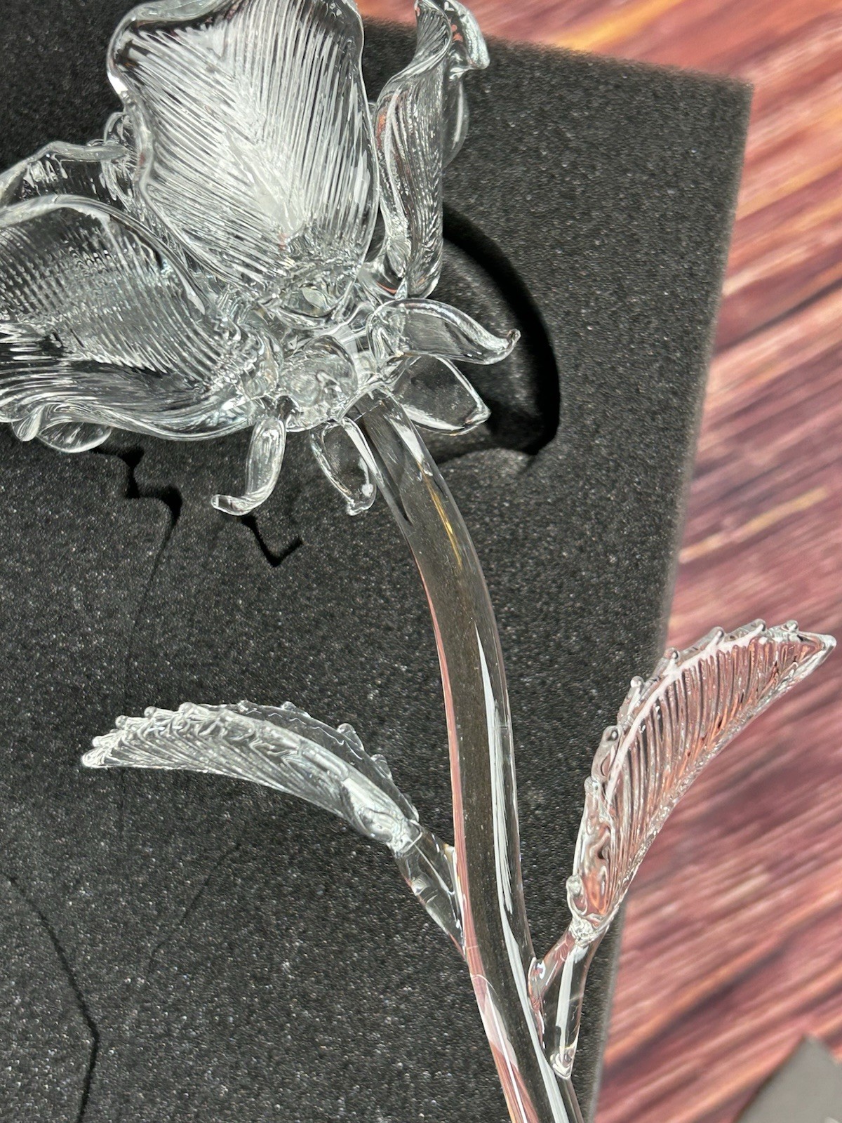 NOS Waterford Fleurology Crystal Rose Flower Sculpture 14.5″ w/ Box 154653 LOOK!