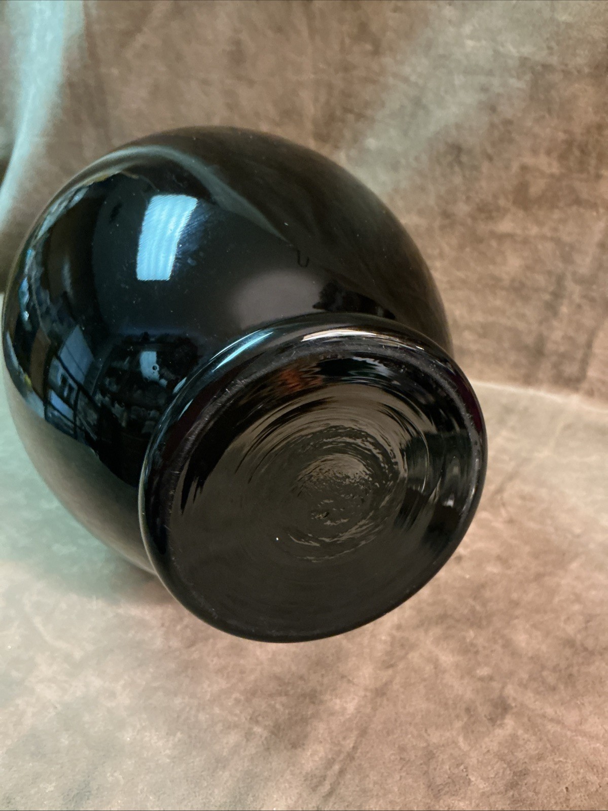 1920s Art Deco design Fostoria Glass Ebony black handled vase 2360 Design