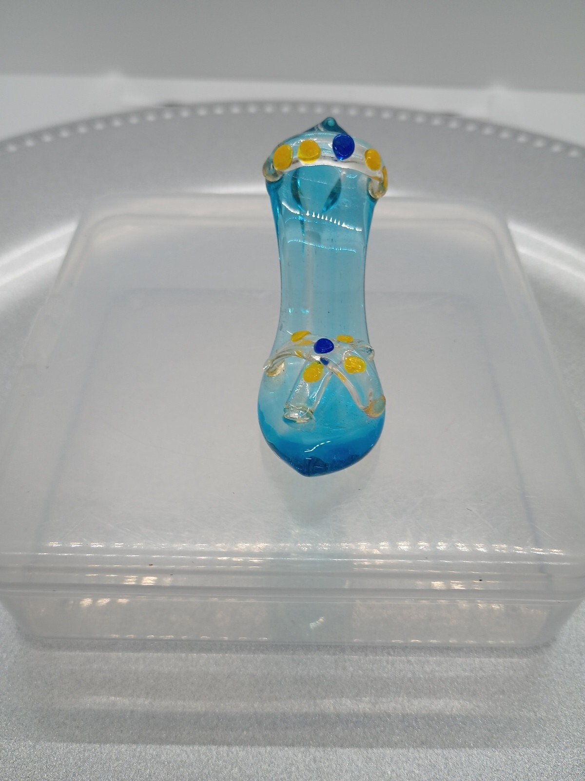Handmade Glass Mini Shoe 2 1/2 In.