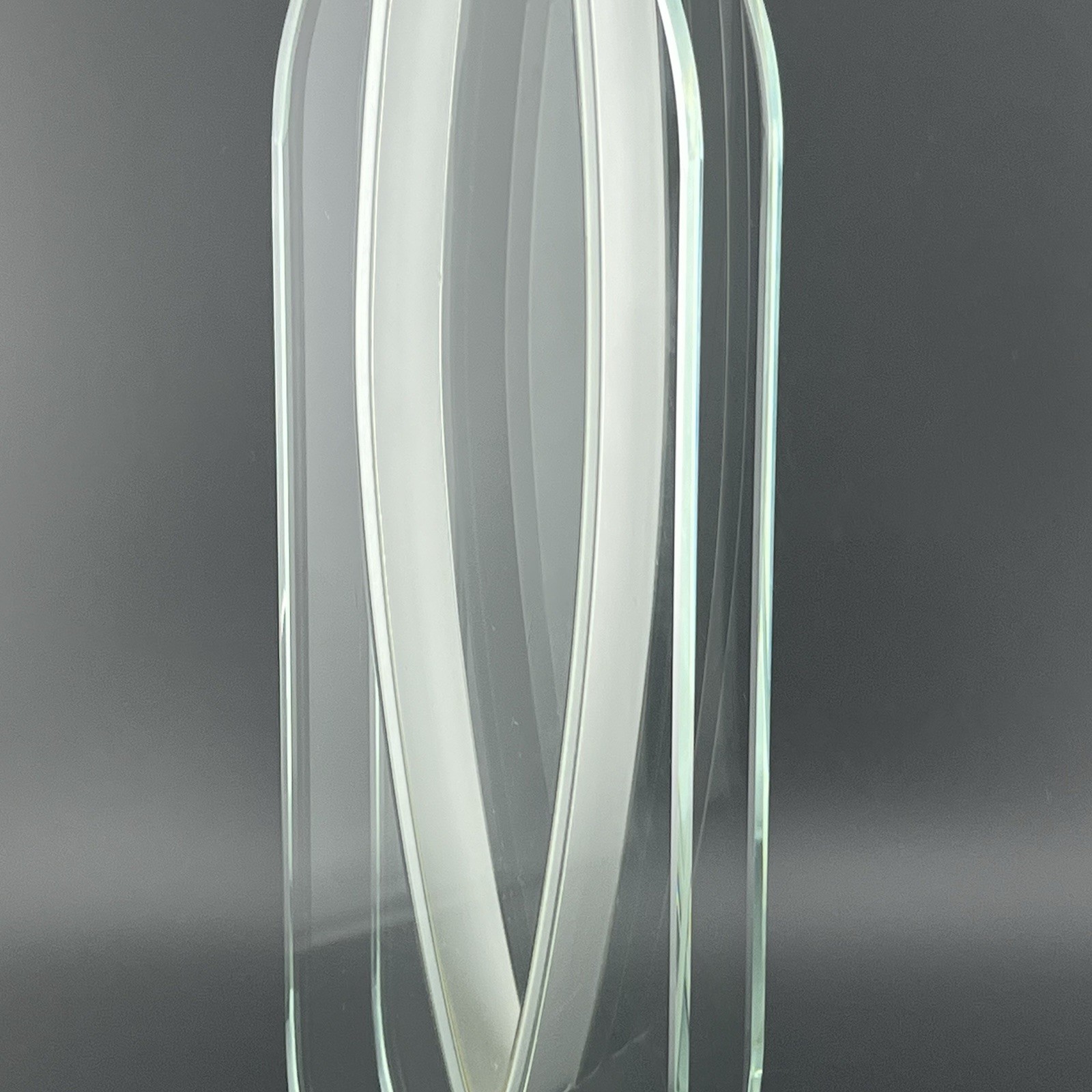 Modern Contemporary Art Glass & Steel Vase GP