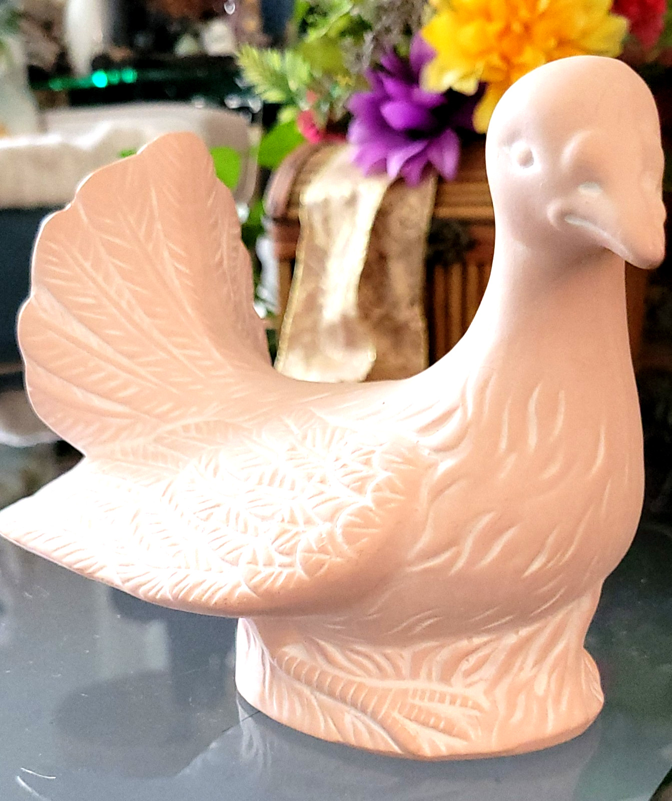 Love Dove Bird Powder Pink Vintage Ceramic