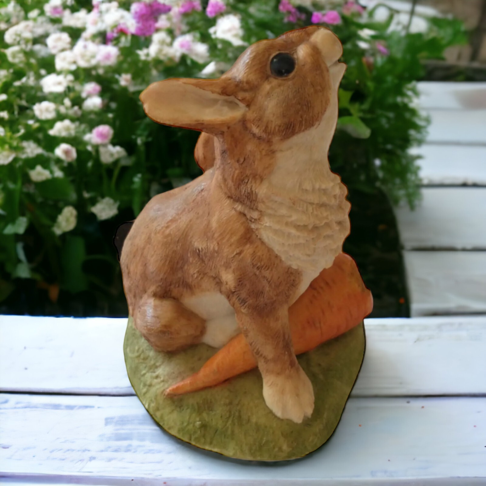 Vintage Bunny Rabbit Scratching Ear Figure VCH England Handpainted Resin England