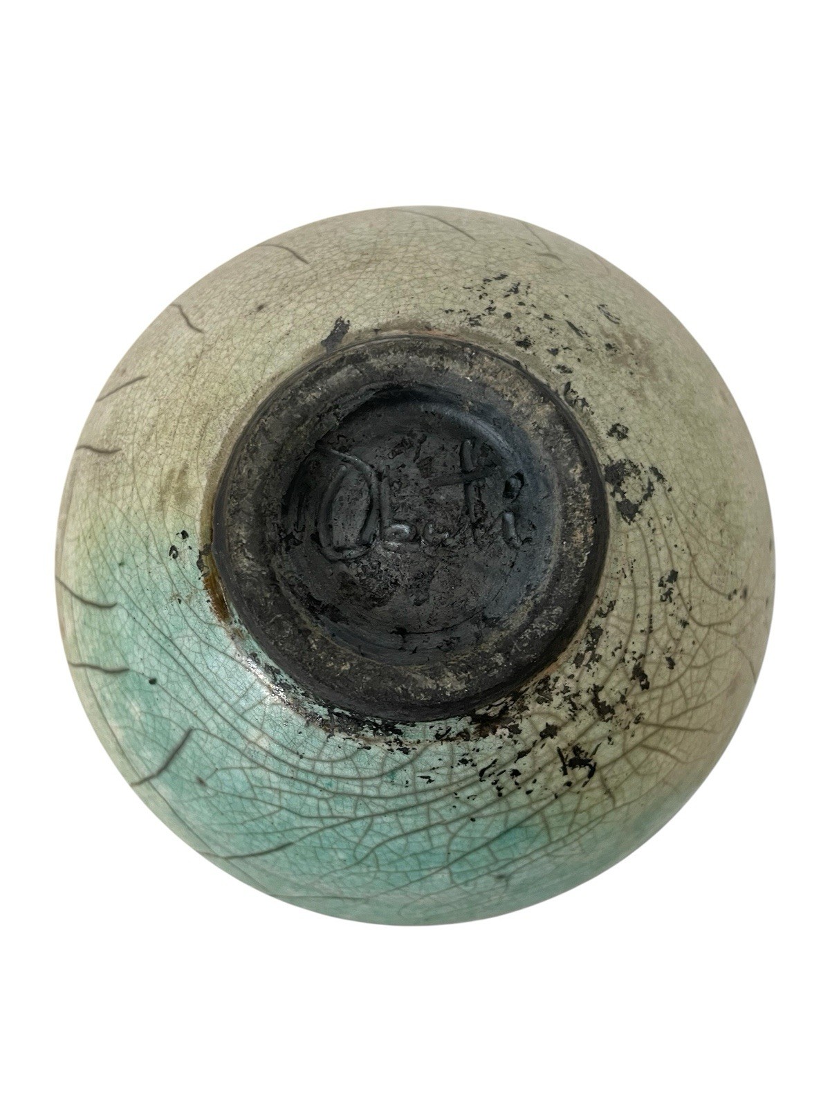 Handcrafted 6” Pottery Raku Vase. Signed Obuti