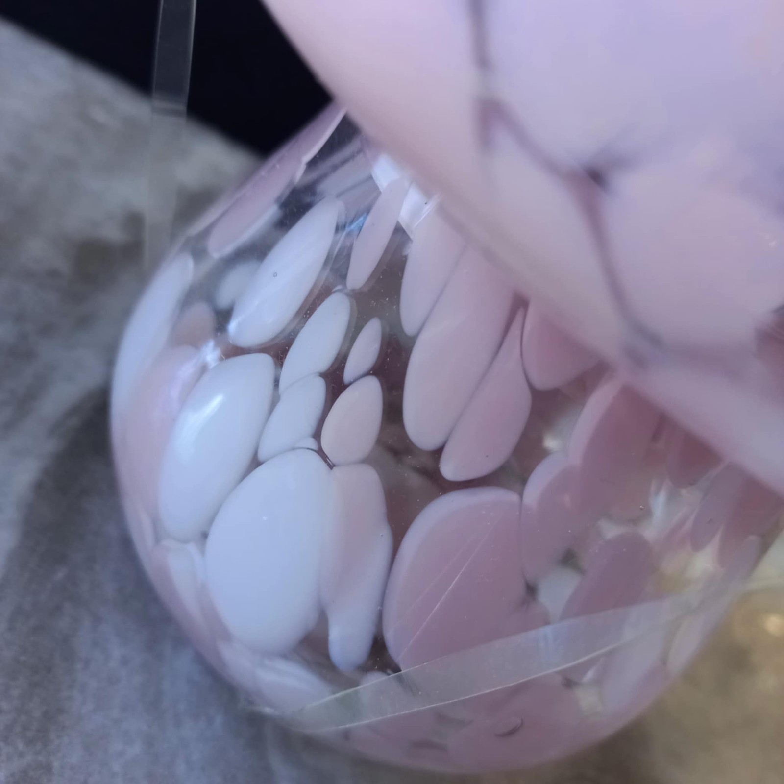 Large Decorative Art Glass 2Pc Mushroom Jar Canister Fairy Lamp Table Home Decor