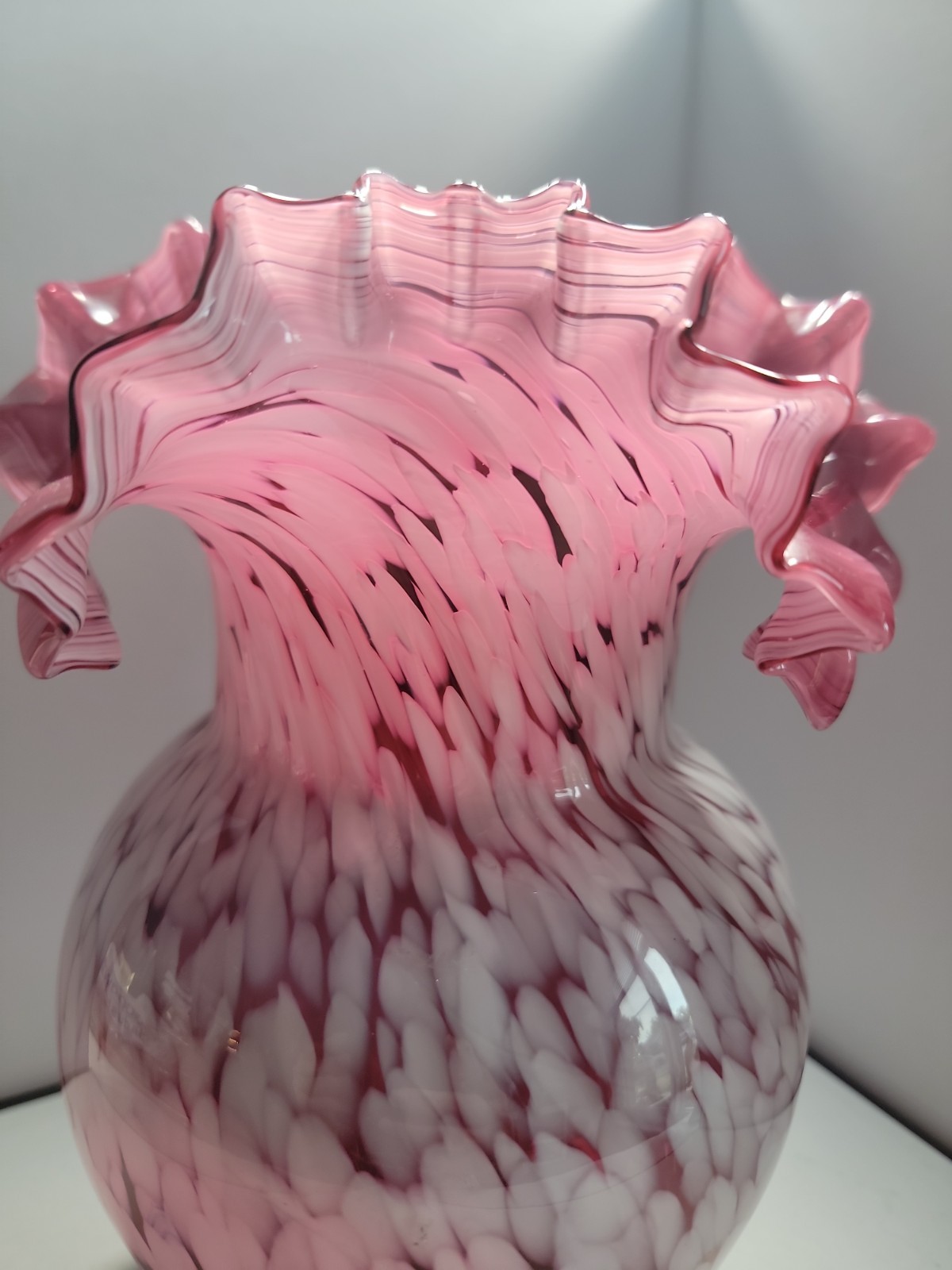 Vintage Cristalleria Ann Primrose Murano Collection D’Arte Pink Art Glass Vase