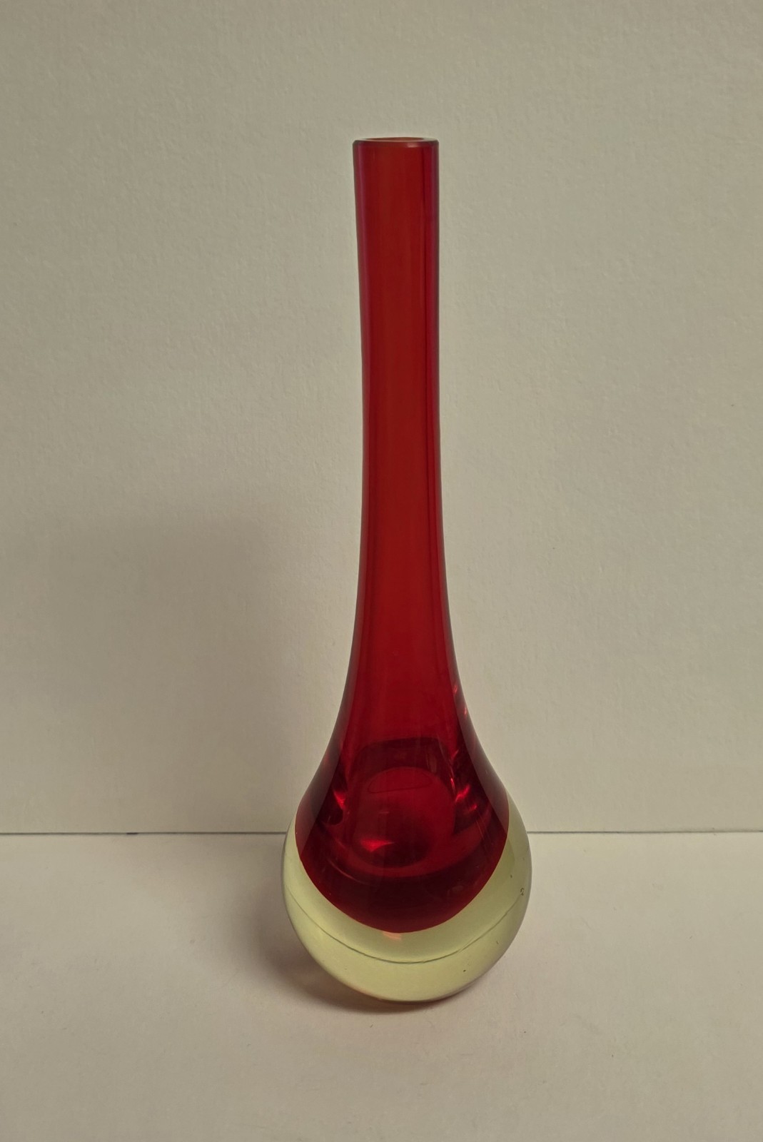 Vintage Murano Glass Uranium Bulb Vase (With Water Damage)