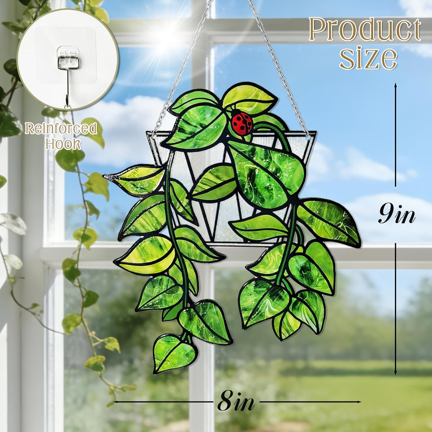 Stained Glass Suncatchers for Indoor and Outdoor Plant Decor