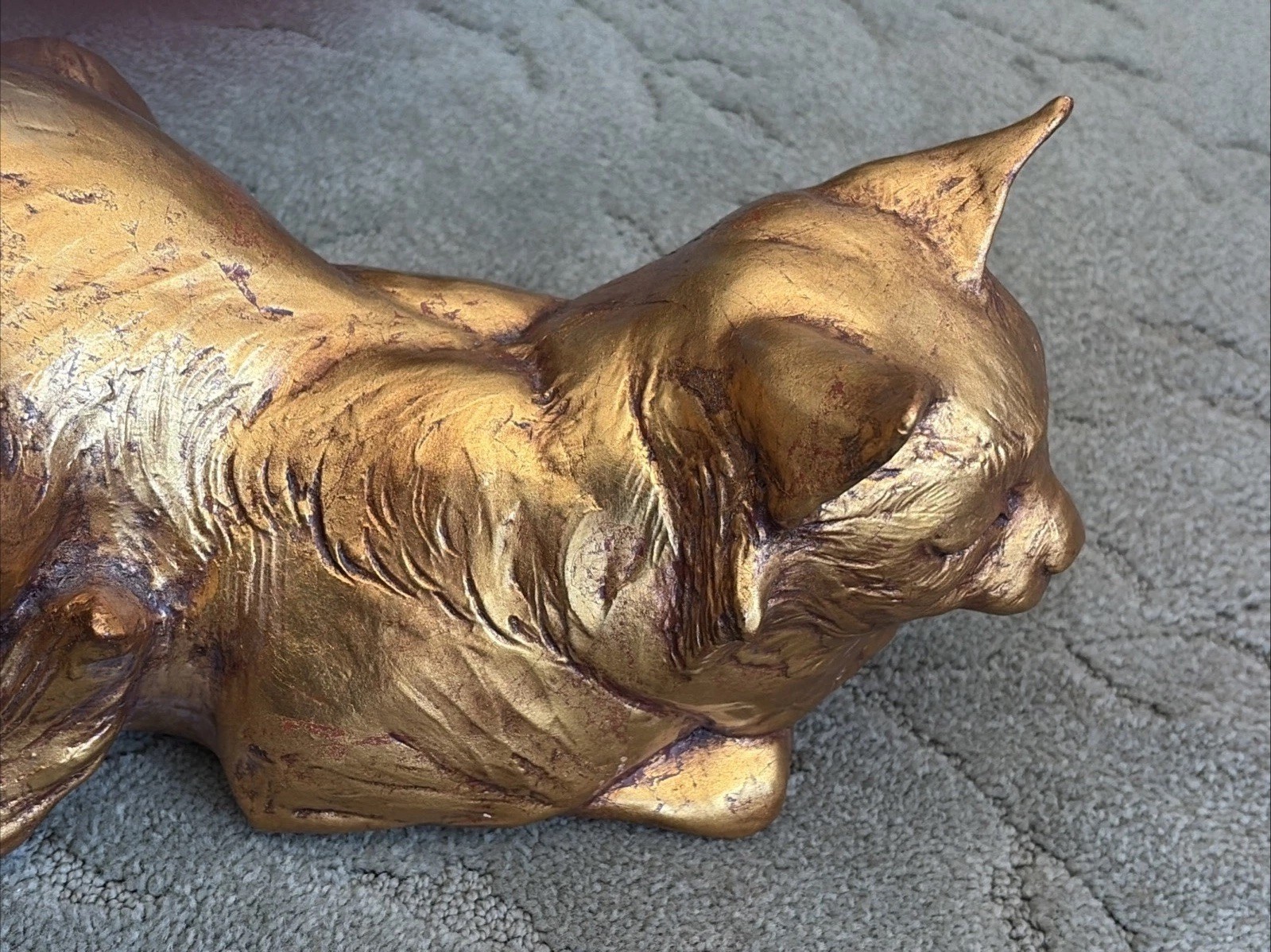 Large Vintage FREEMAN & McFARLIN Matte Finish Gold Cat 17” Scarce (309ME)