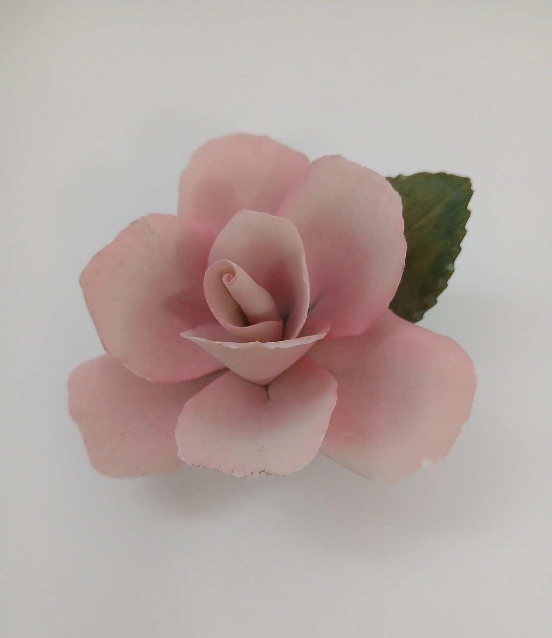Vintage Napoleon Capodimonte Italian Porcelain Pink Flower Rose Handmade Stamped