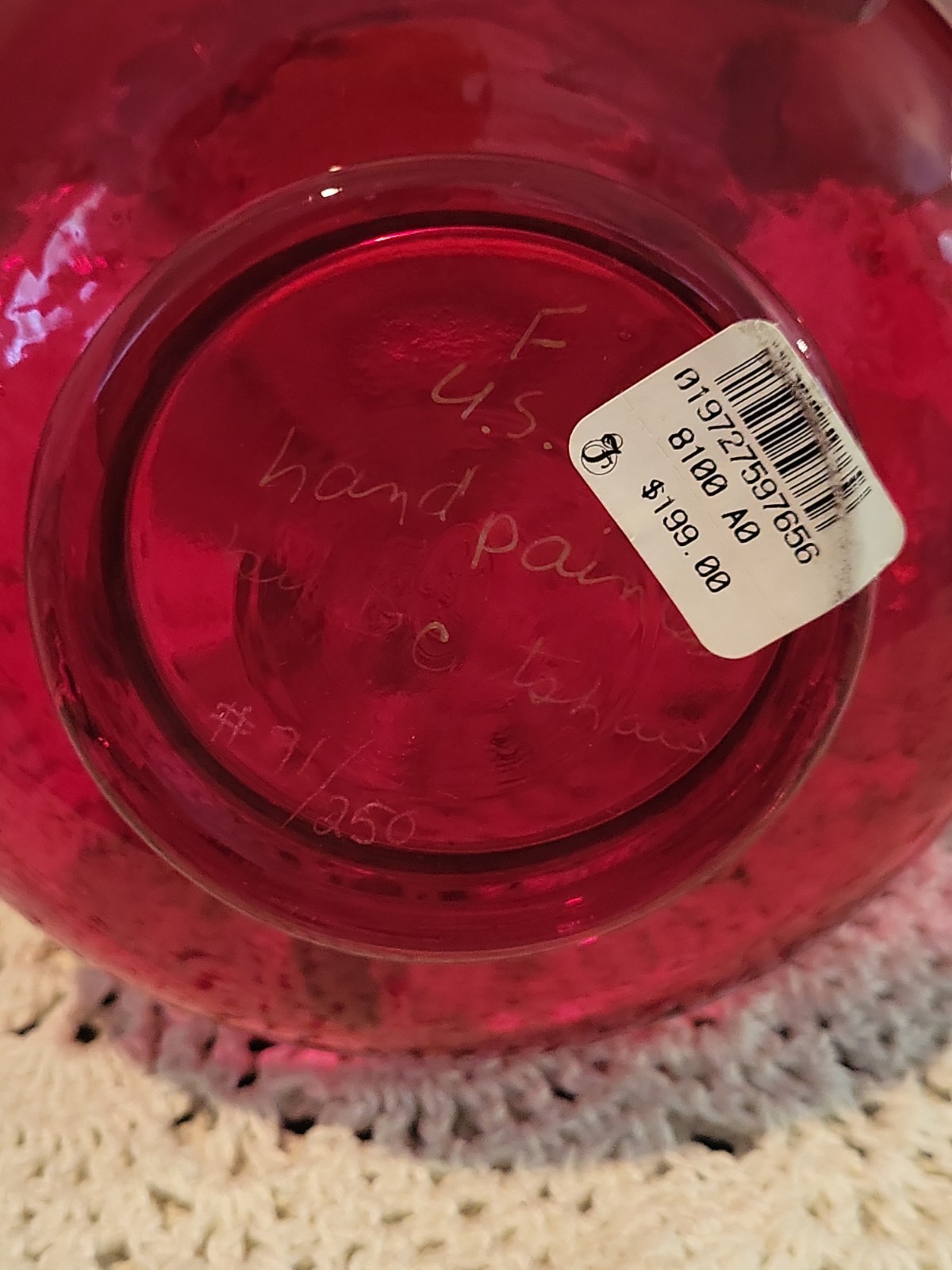 Fenton 2008 Floral Fantasy on Ruby Guest Set # 8100 AO 91/250 Tumble Up Signed