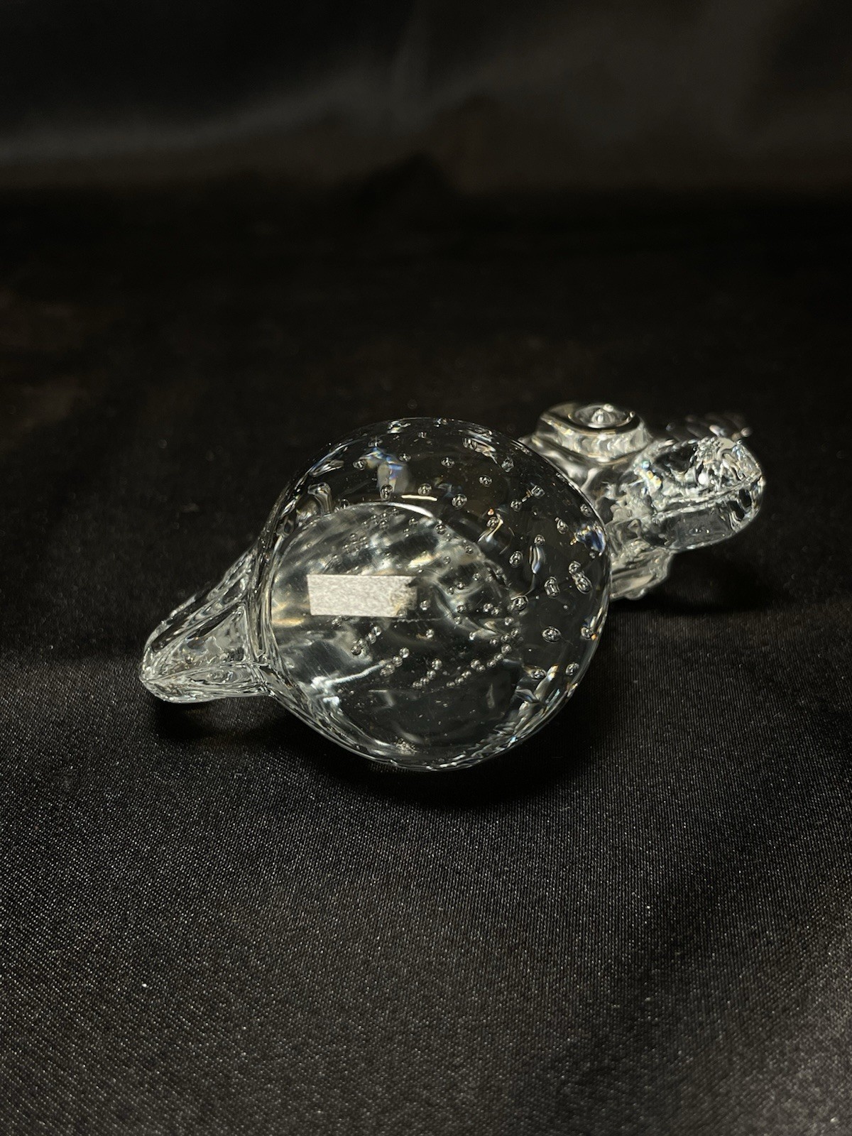 Vintage Bubbles Clear Art Glass Unicorn Figurine Paper Weight 4”