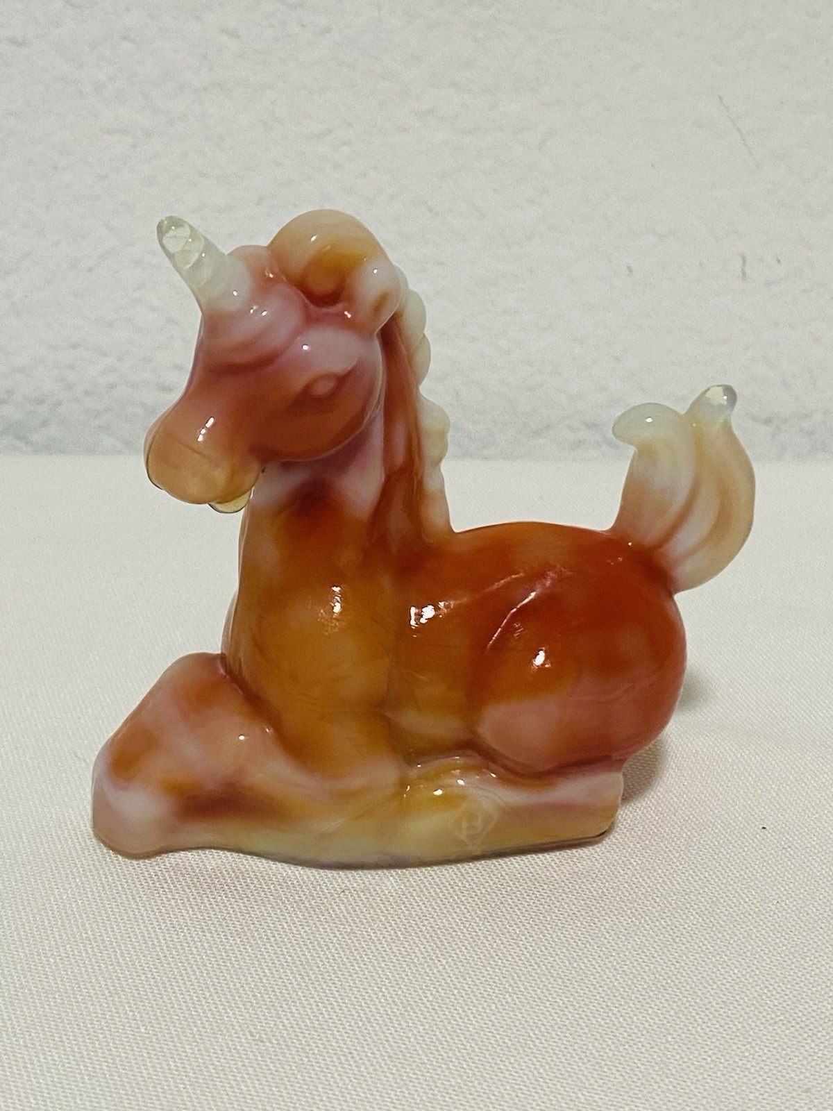Boyd Glass “LUCKY The Unicorn” #17 Indian Orange Slag Vintage 11/8/1985