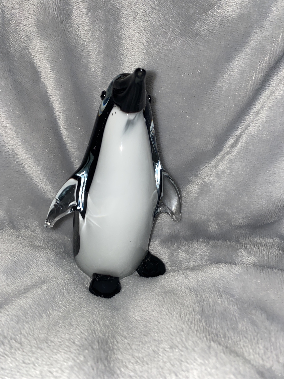 Hand Blown Glass Murano-style Penquin 5” Heavy