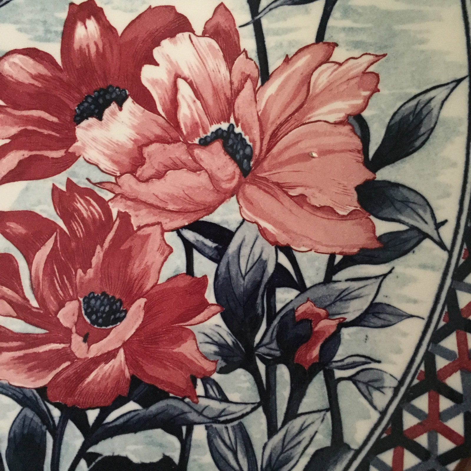 Floral and Bird 14″ Japanese Decorative Plate