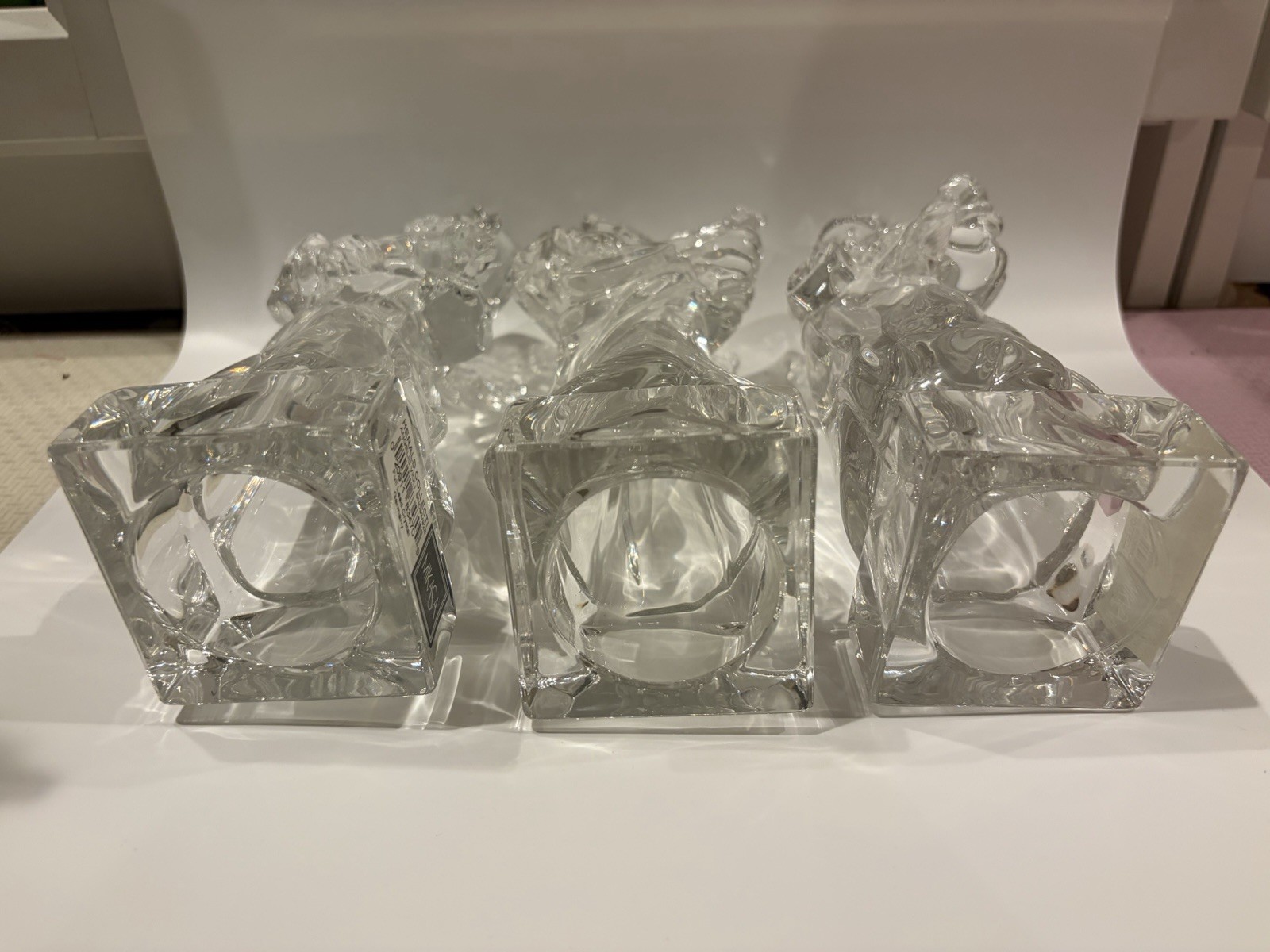 VTG Mikasa Herald Collection Crystal Angels Trio Set- Harp Mandolin Violin w Box