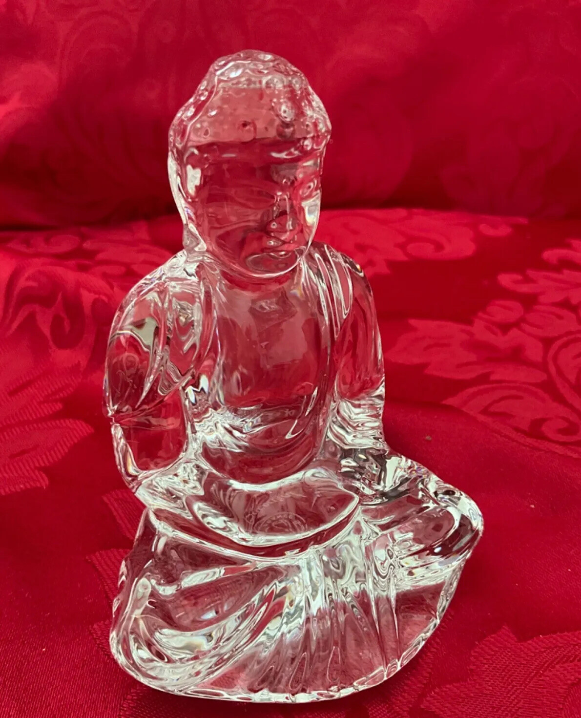 NIB NEW FLAWLESS Exceptional BACCARAT France Art Glass Crystal BUDDHA Figurine