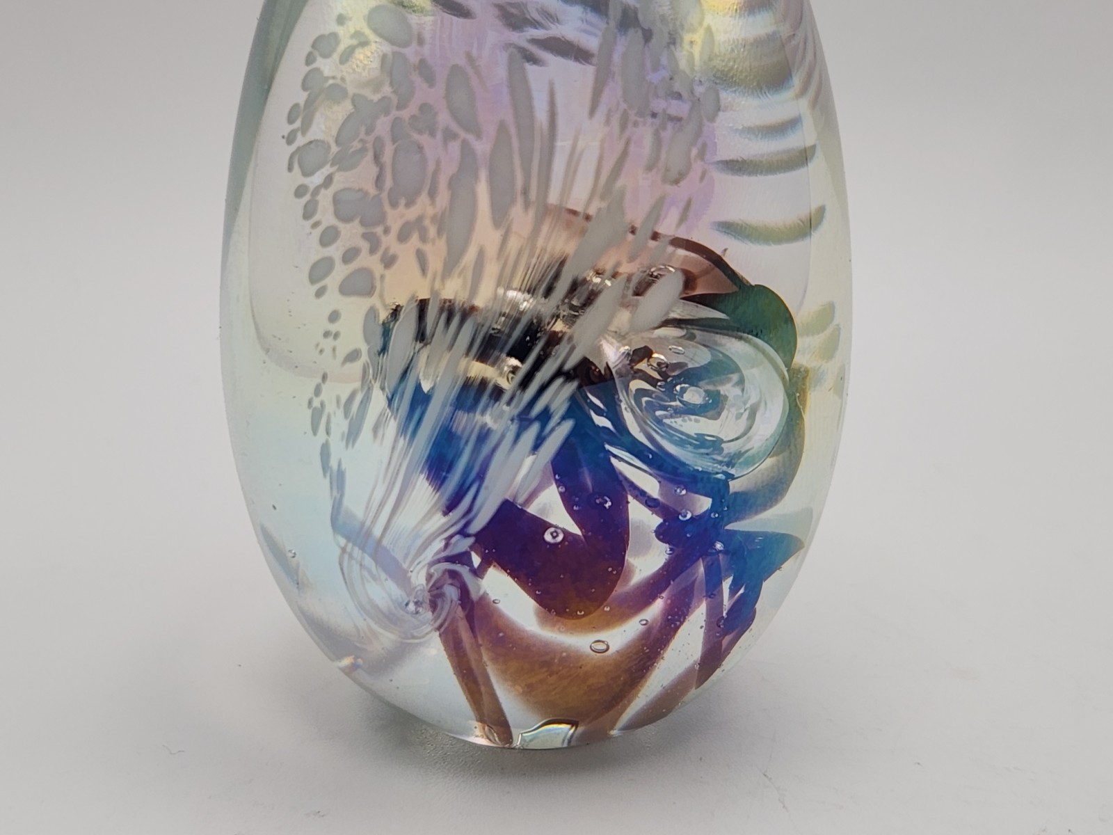 Vintage 1983 GES Glass Eye Studio MSH Mount St Helen Ash 2.5″ Egg Paperweight